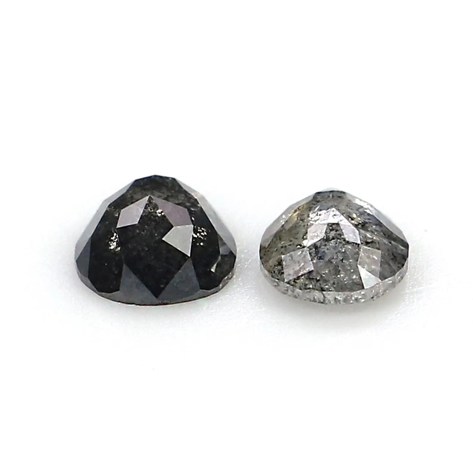 0.39 CT Natural Loose Pear Cut Pair Diamond Salt And Pepper Pear Shape Diamond 4.20 MM Natural Black Grey Color Pear Rose Cut Diamond NQ1854