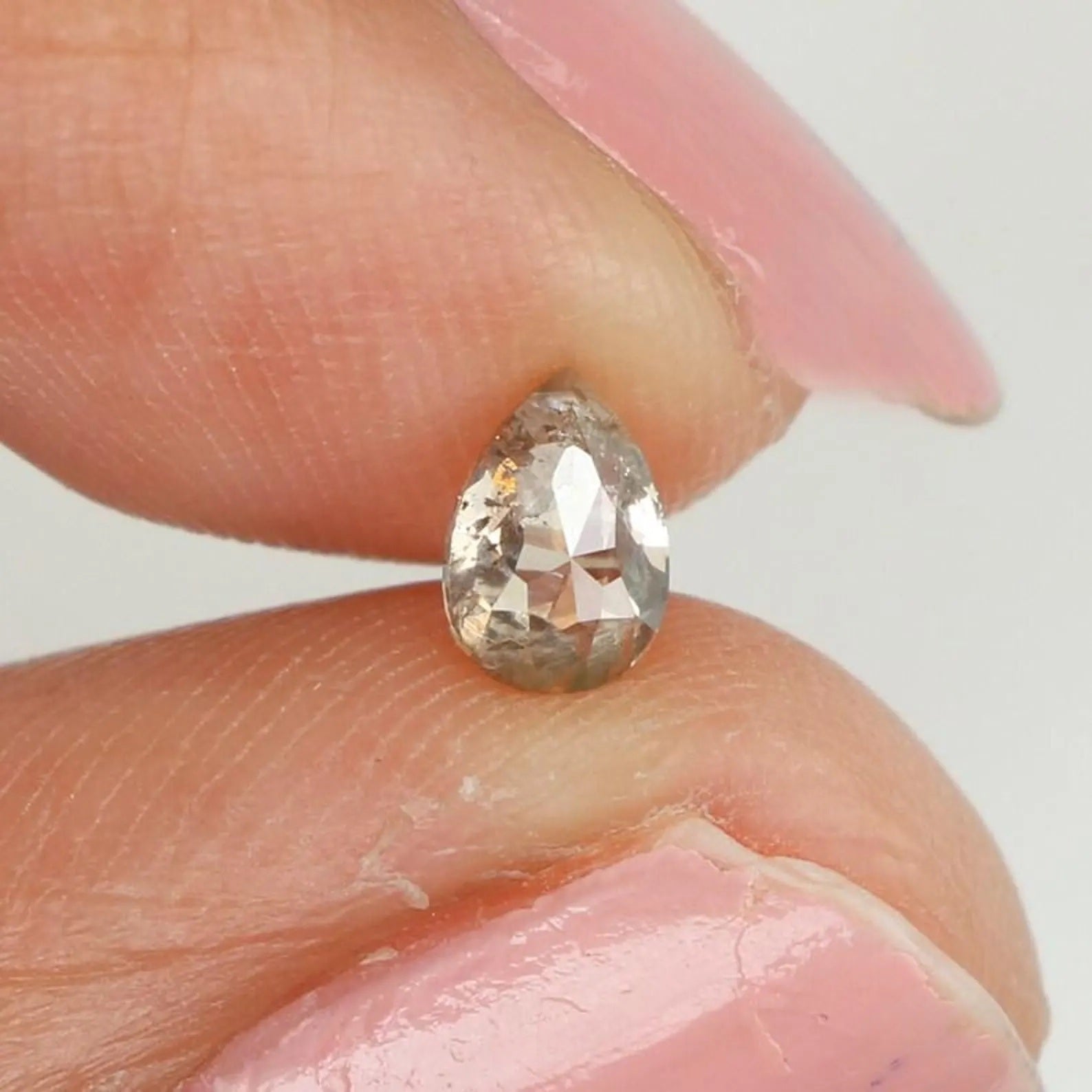 0.34 Ct Natural Loose Pear Shape Diamond Brown Color Pear Cut Diamond 5.20 MM Natural Loose Brown Color Diamond Pear Rose Cut Diamond NQ1018
