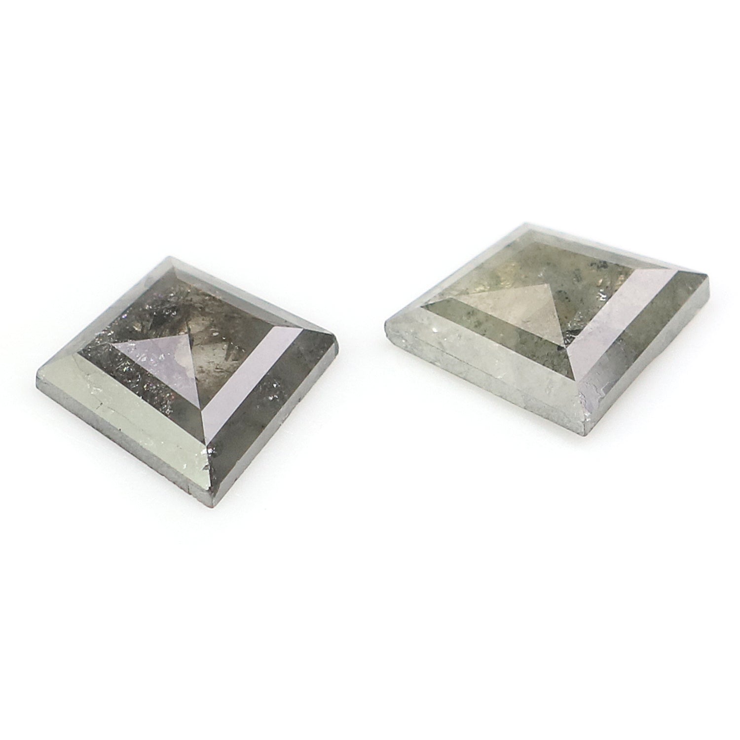 1.14 CT Natural Loose Kite Cut Pair Diamond Salt And Pepper Kite Shape Diamond 8.15 MM Natural Black Grey Color Kite Rose Cut Diamond N2606