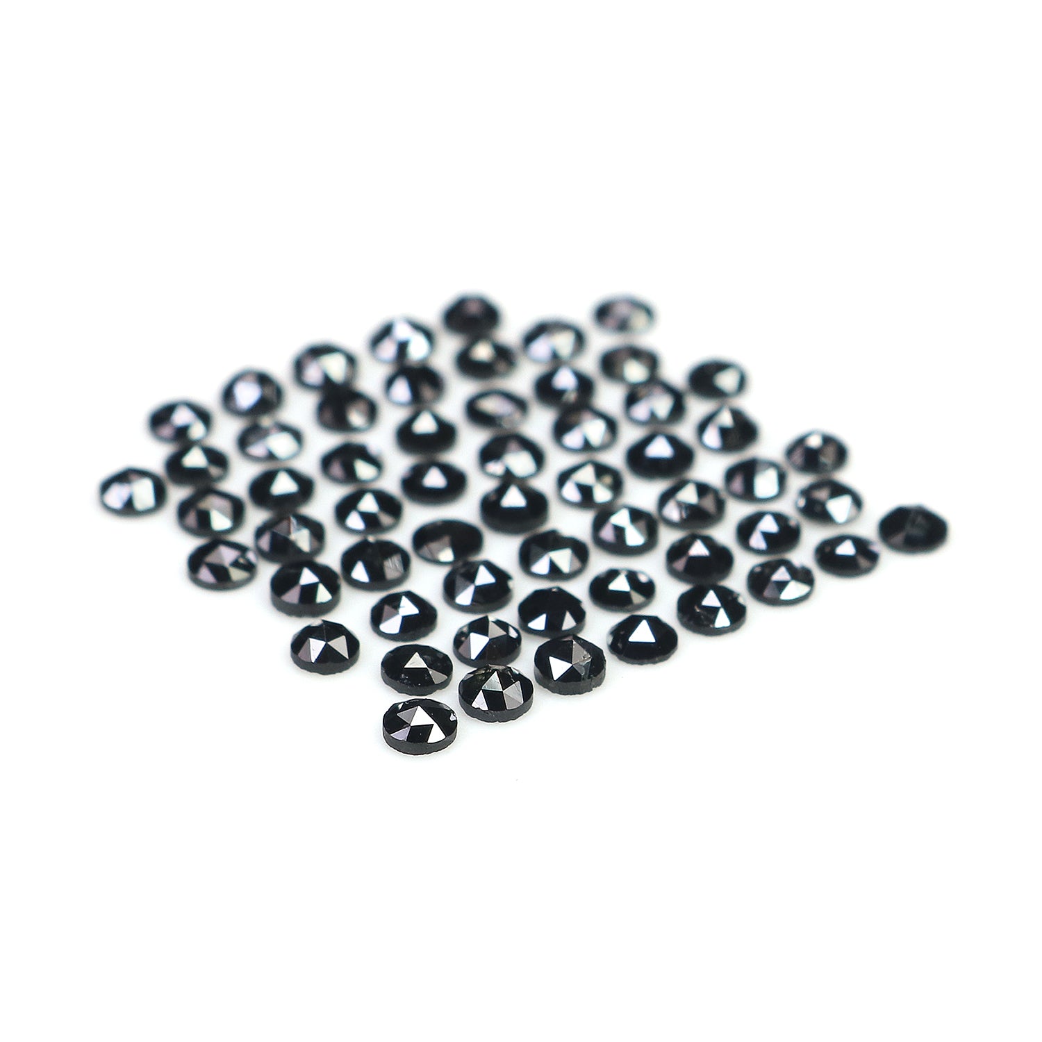 3.27 CT Natural Loose Round Rose Cut Diamond Black Color Round Shape Diamond 2.30 MM Natural Loose Black Color Round Rose Cut Diamond KQ2458