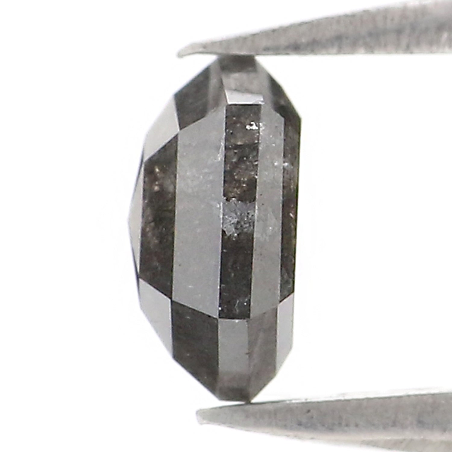 0.56 CT Natural Loose Hexagon Shape Diamond Salt And Pepper Hexagon Diamond 5.40 MM Natural Black Grey Color Hexagon Rose Cut Diamond KQ2705