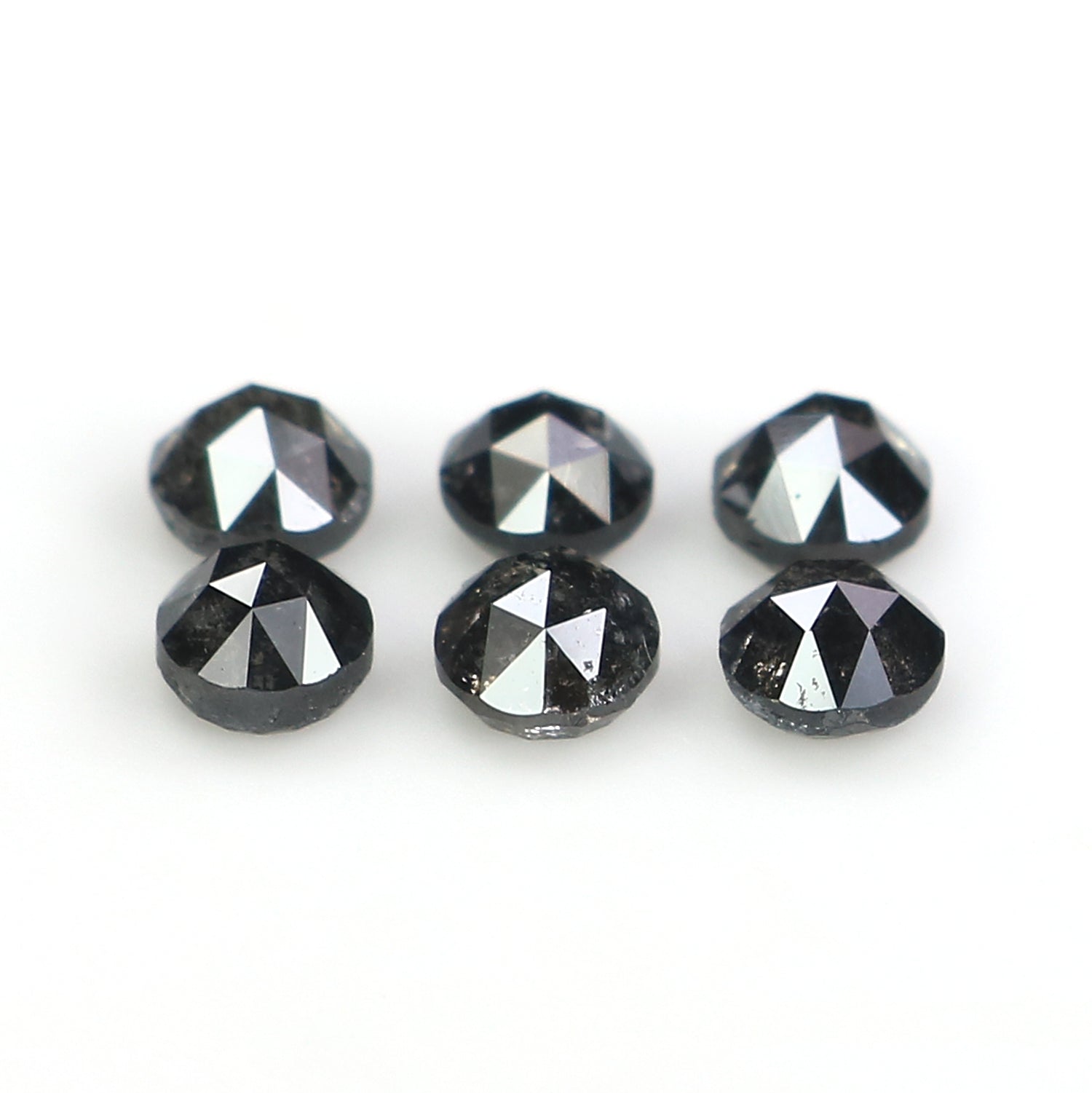 1.17 Ct Natural Loose Round Rose Cut Diamond Salt And Pepper Round Diamond 3.30 MM Natural Black Grey Color Round Rose Cut Diamond QL6222