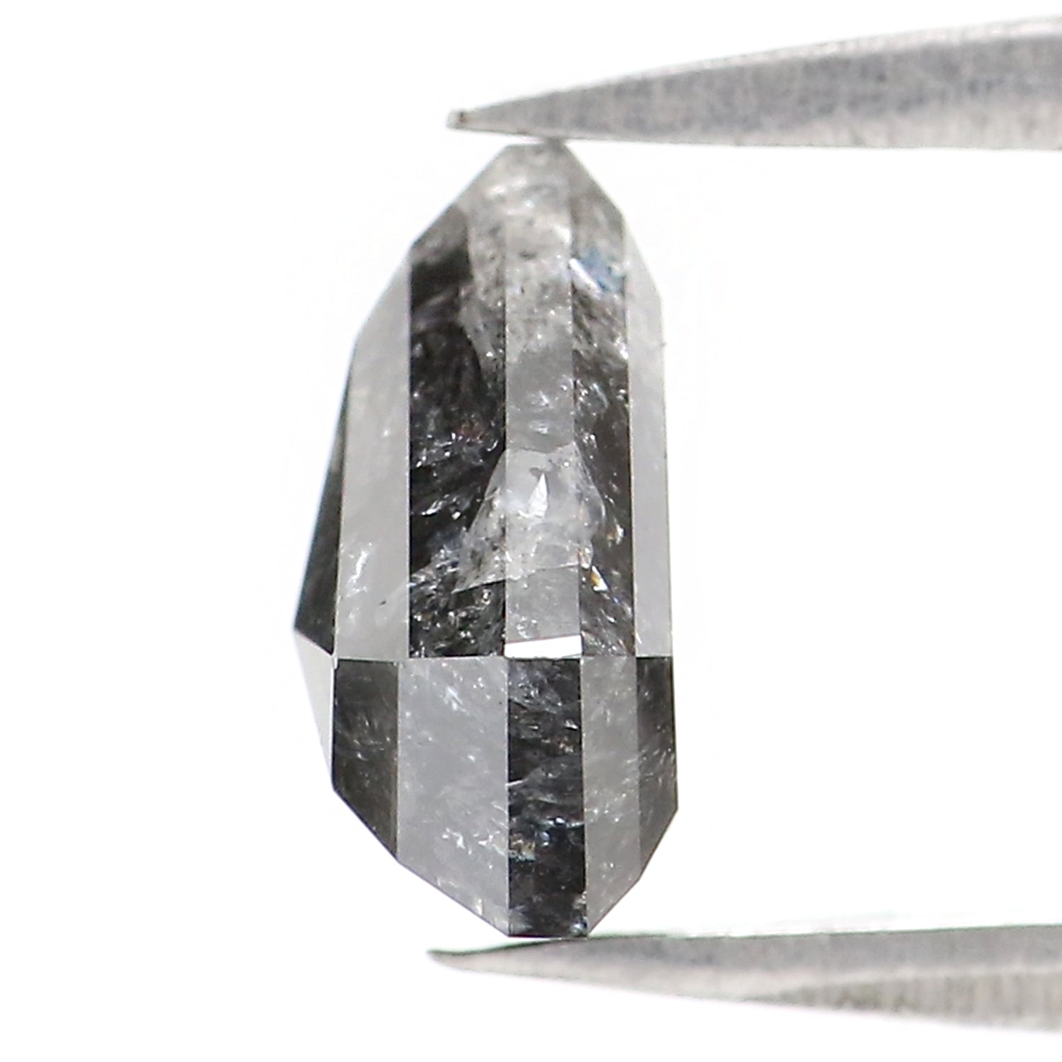 2.05 Ct Natural Loose Shield Shape Diamond Salt And Pepper Shield Cut Diamond 7.50 MM Natural Black Gray Color Shield Rose Cut Diamond LC20