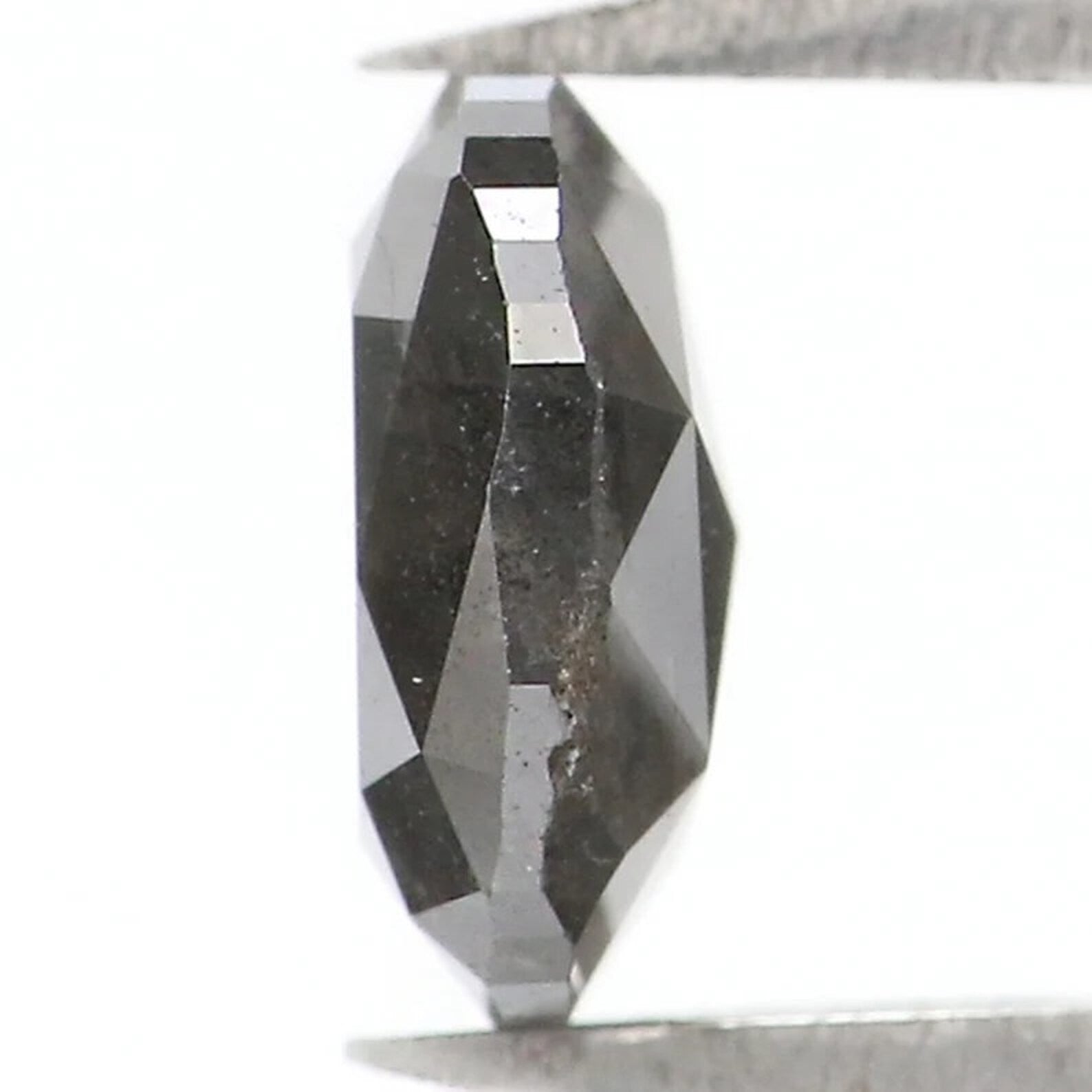 0.89 CT Natural Loose Oval Shape Diamond Salt And Pepper Oval Diamond 6.45 MM Natural Diamond Black Grey Color Oval Rose Cut Diamond NQ1753