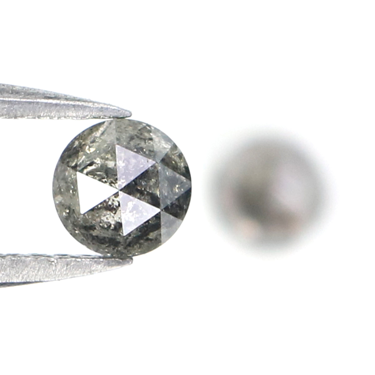 0.89 CT Natural Loose Round Rose Cut Pair Diamond Salt And Pepper Round Cut Diamond 4.40 MM Natural Black Grey Round Rose Cut Diamond KQ2667