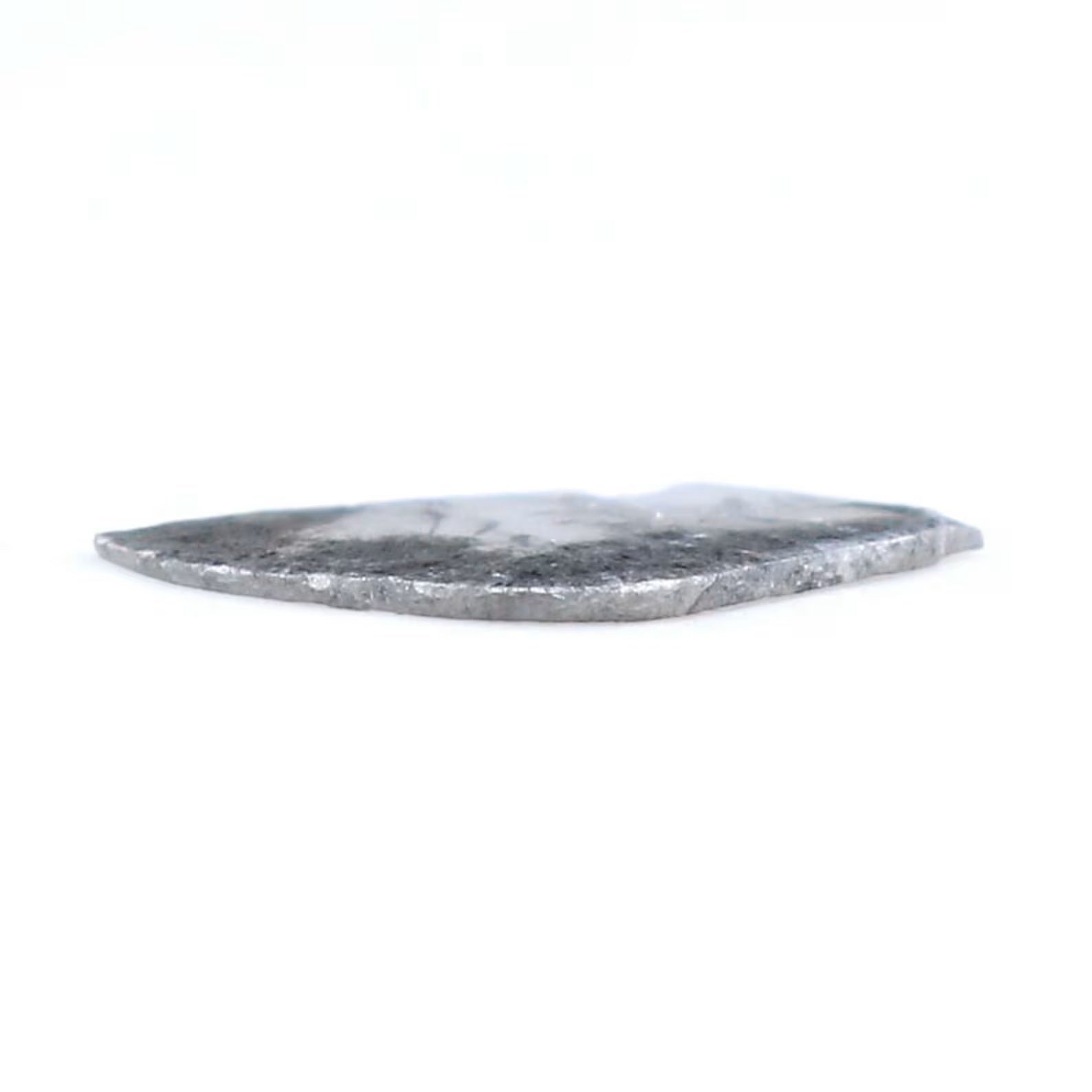 0.52 CT Natural Loose Slice Shape Diamond Salt And Pepper Diamond 12.50 MM Natural Loose Black Grey Color Slice Irregular Cut Diamond NQ7870
