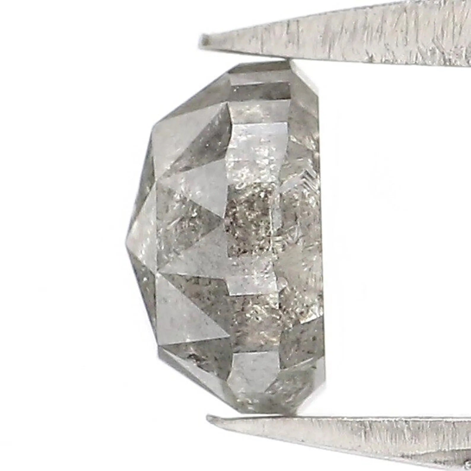 0.62 CT Natural Loose Oval Shape Diamond Salt And Pepper Oval Diamond 5.15 MM Natural Loose Black Grey Color Oval Rose Cut Diamond NQ9264
