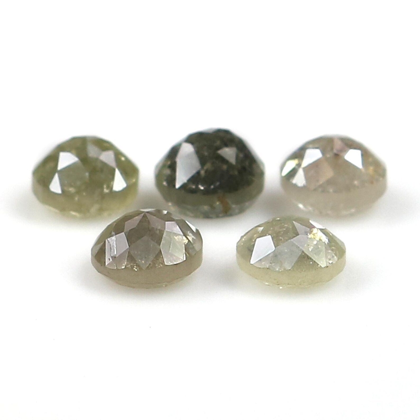 1.54 CT Natural Loose Round Shape Diamond Salt And Pepper Round Cut Diamond 3.75 MM Natural Loose Grey Color Round Rose Cut Diamond NQ1776