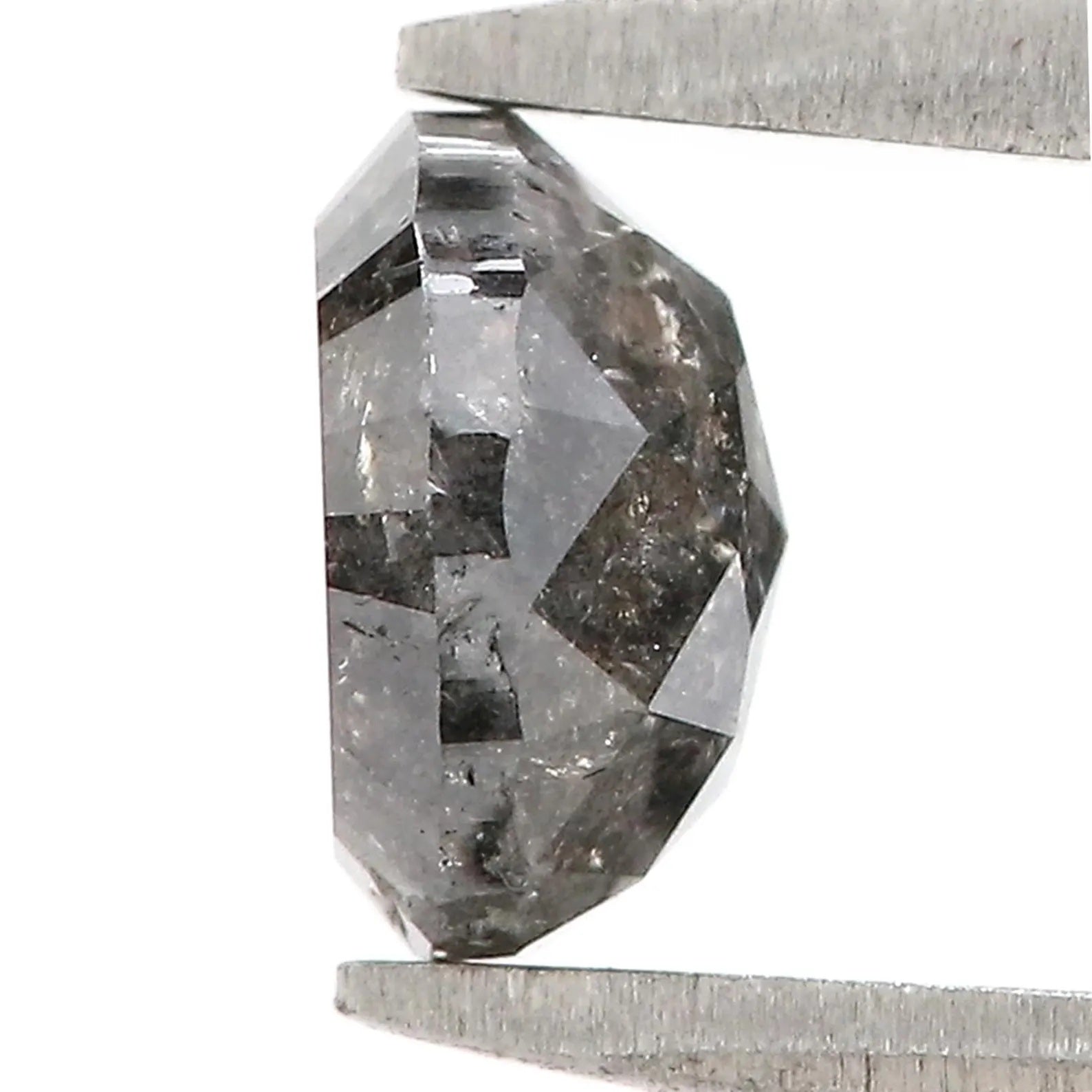 1.41 CT Natural Loose Round Shape Diamond Salt And Pepper Round Cut Diamond 6.60 MM Natural Black Grey Color Round Rose Cut Diamond NQ1222