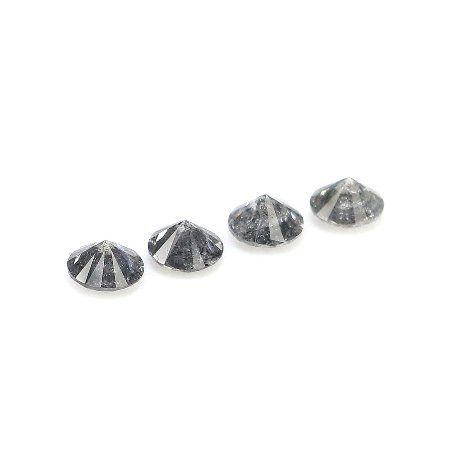 0.60 CT Natural Loose Round Shape Diamond Salt And Pepper Round Diamond 3.40 MM Natural Black Gray Color Round Brilliant Cut Diamond NQ1612