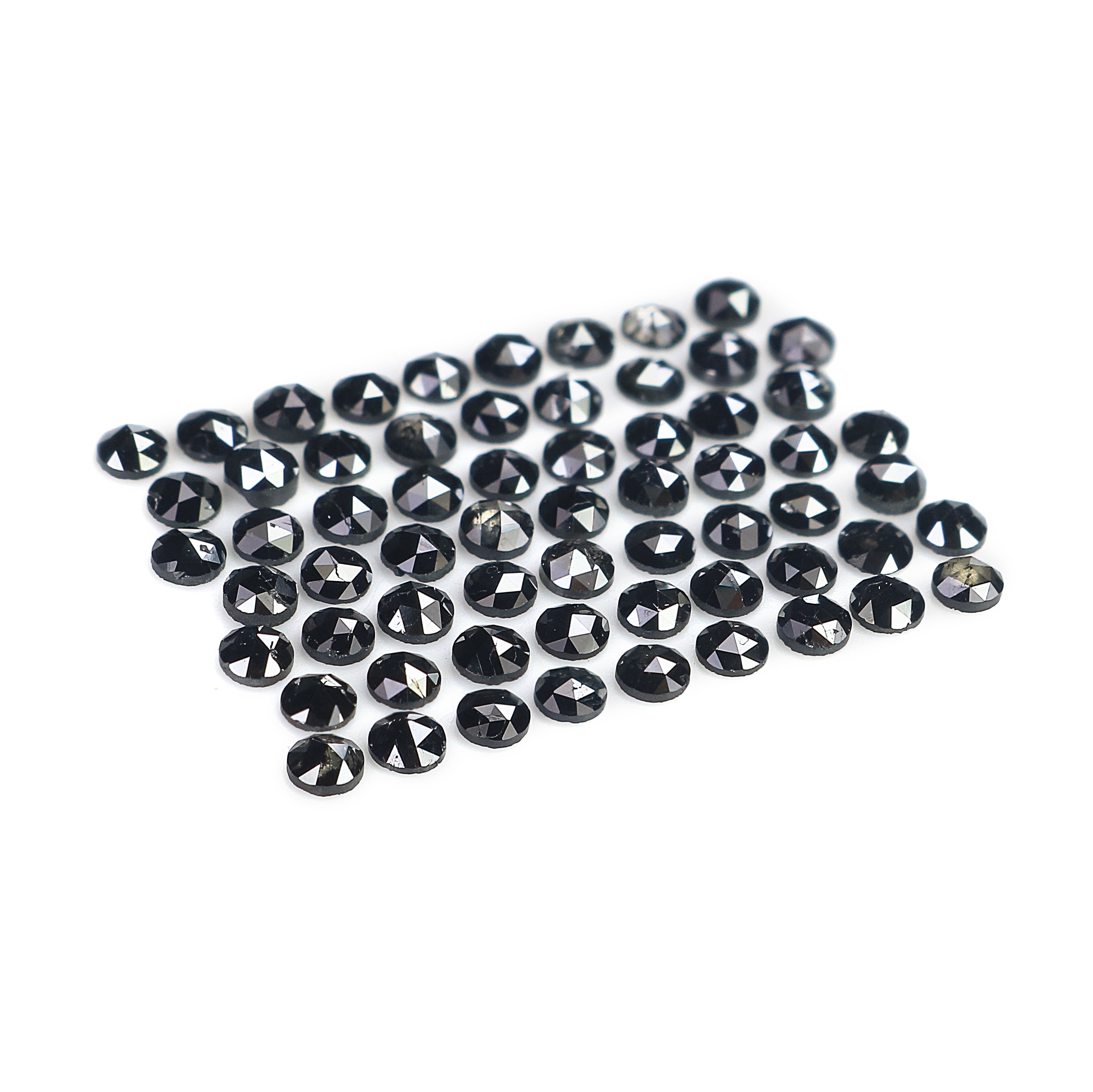 2.73 CT Natural Loose Round Rose Cut Diamond Black Color Round Shape Diamond 2.10 MM Natural Loose Black Color Round Rose Cut Diamond LQ1849