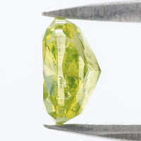 GIA Certified Natural Loose Oval Modified Brilliant Cut Diamond, Fancy Vivid Yellow Green Color Diamond, Oval Shape Diamond 0.77 CT KDL4056