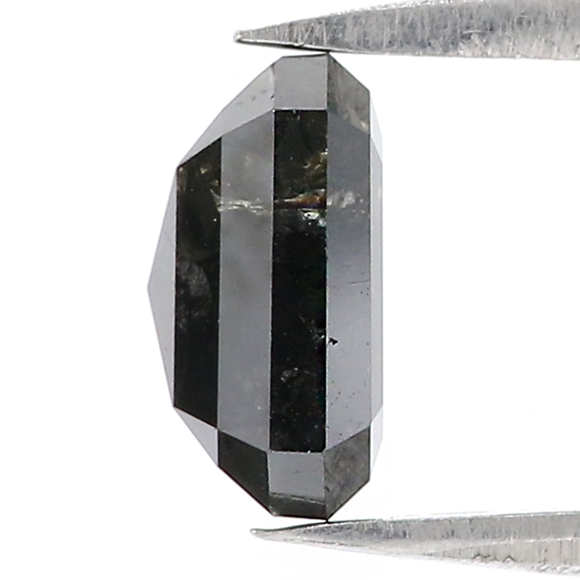 2.37 CT Natural Loose Emerald Shape Diamond Salt And Pepper Emerald Cut Diamond 6.54 MM Natural Loose Black Emerald Rose Cut Diamond QL7322