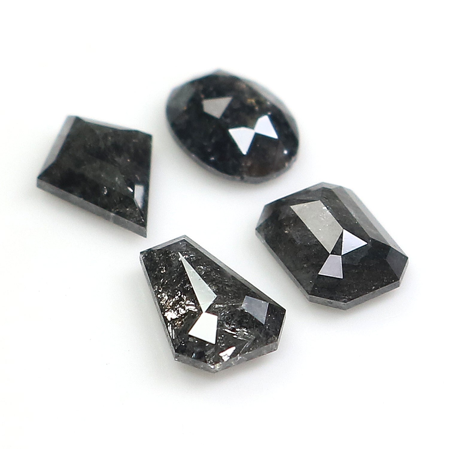2.06 CT Natural Loose Mix Shape Diamond Salt And Pepper Mix Shape Diamond 5.95 MM Natural Black Grey Color Mix Shape Rose Cut Diamond QL797