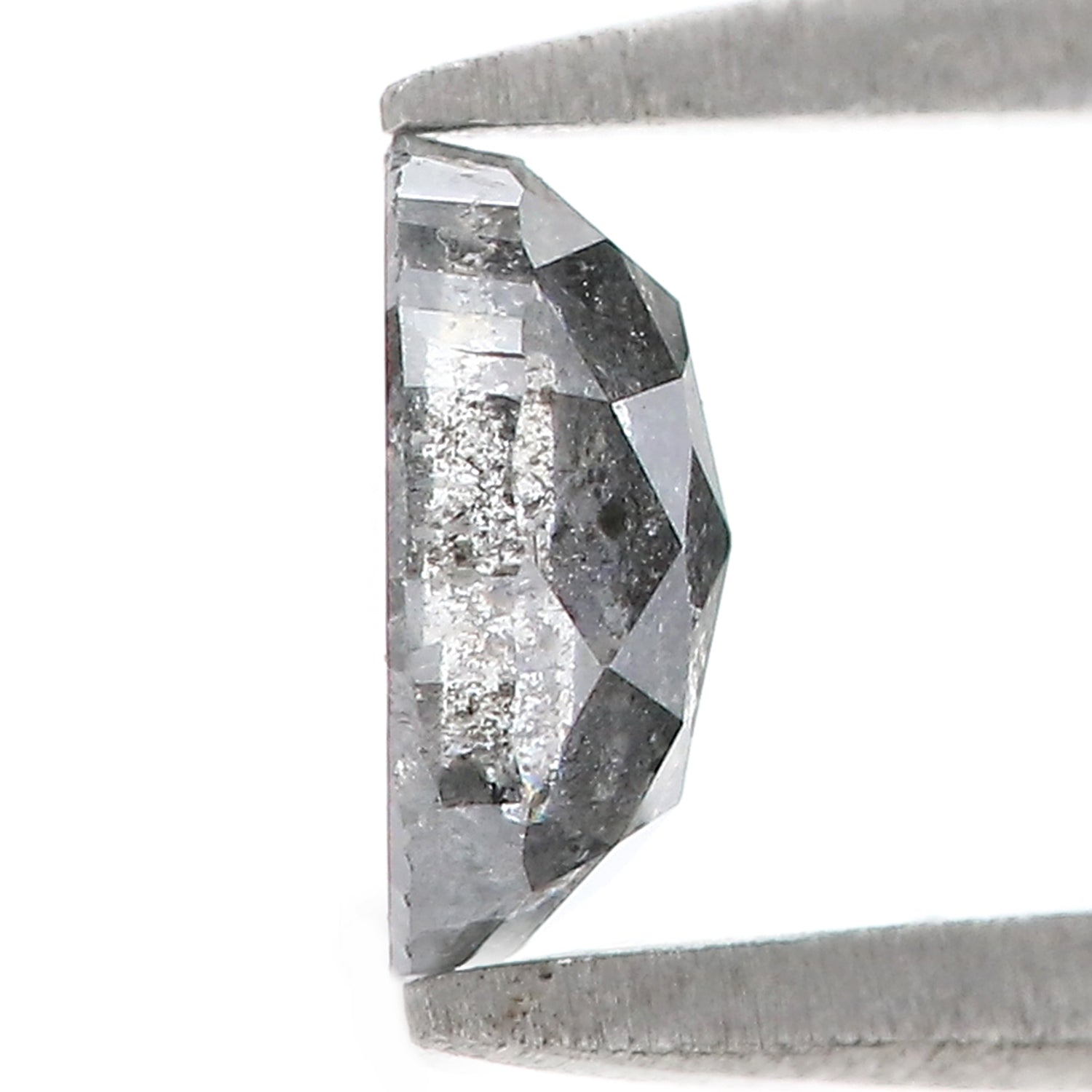 0.86 CT Natural Loose Oval Shape Diamond Salt And Pepper Oval Cut Diamond 6.60 MM Natural Black Grey Color Oval Rose Cut Diamond LQ3317