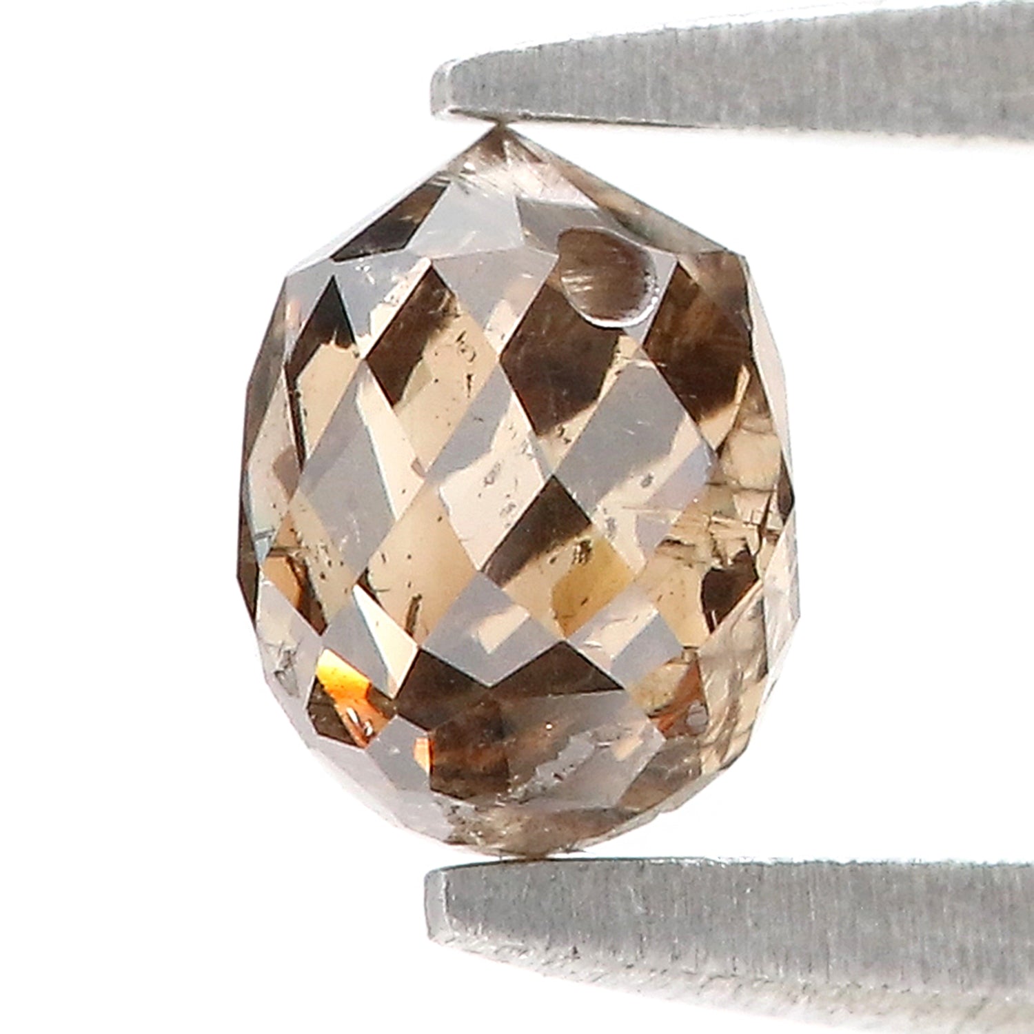 0.72 Ct Natural Loose Briolette Shape Diamond Brown Color Drop Diamond 5.10 MM Natural Loose Brown Color Briolette Rose Cut Diamond LQ9826