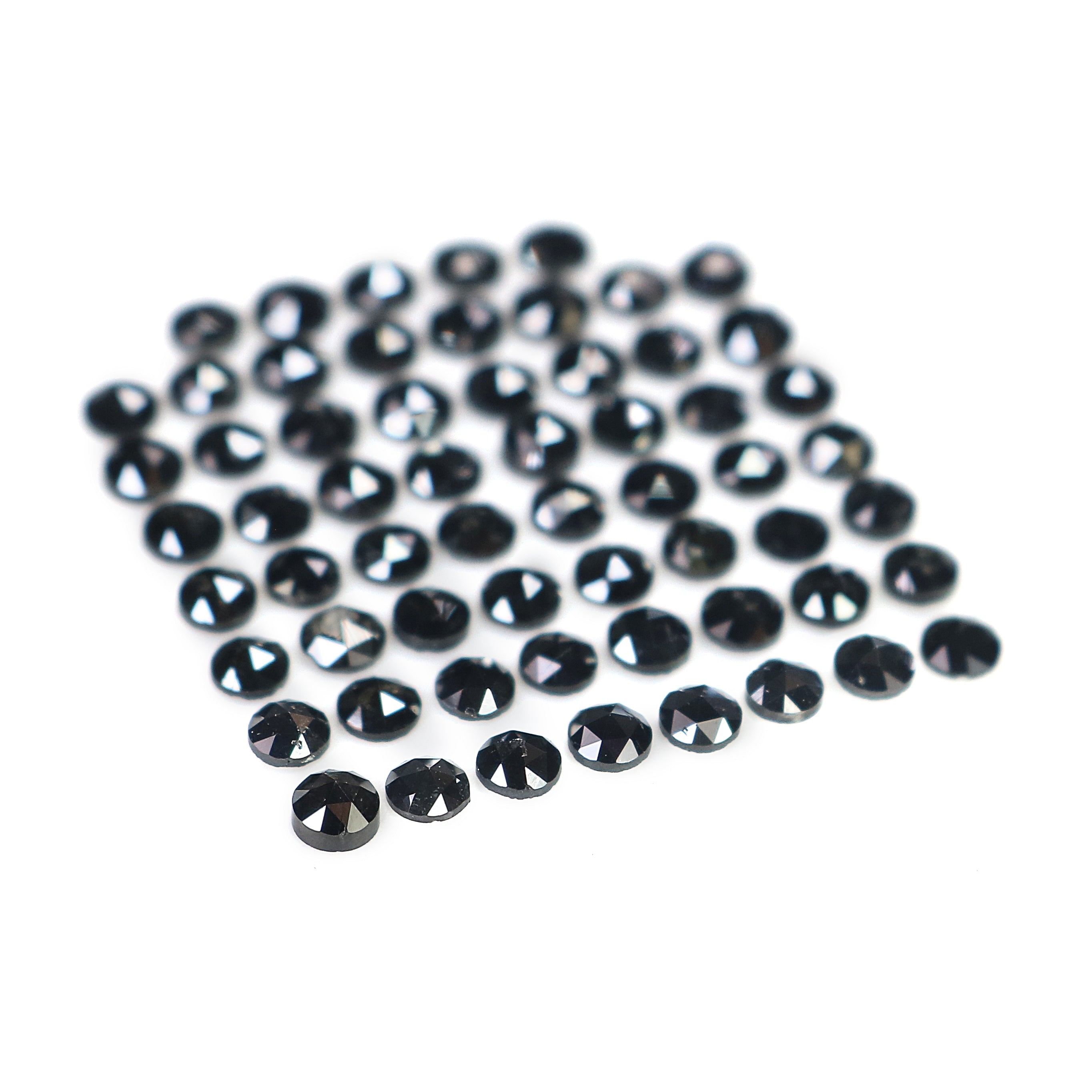 3.35 CT Natural Loose Round Rose Cut Diamond Black Color Round Shape Diamond 2.30 MM Natural Loose Black Color Round Rose Cut Diamond LQ1789