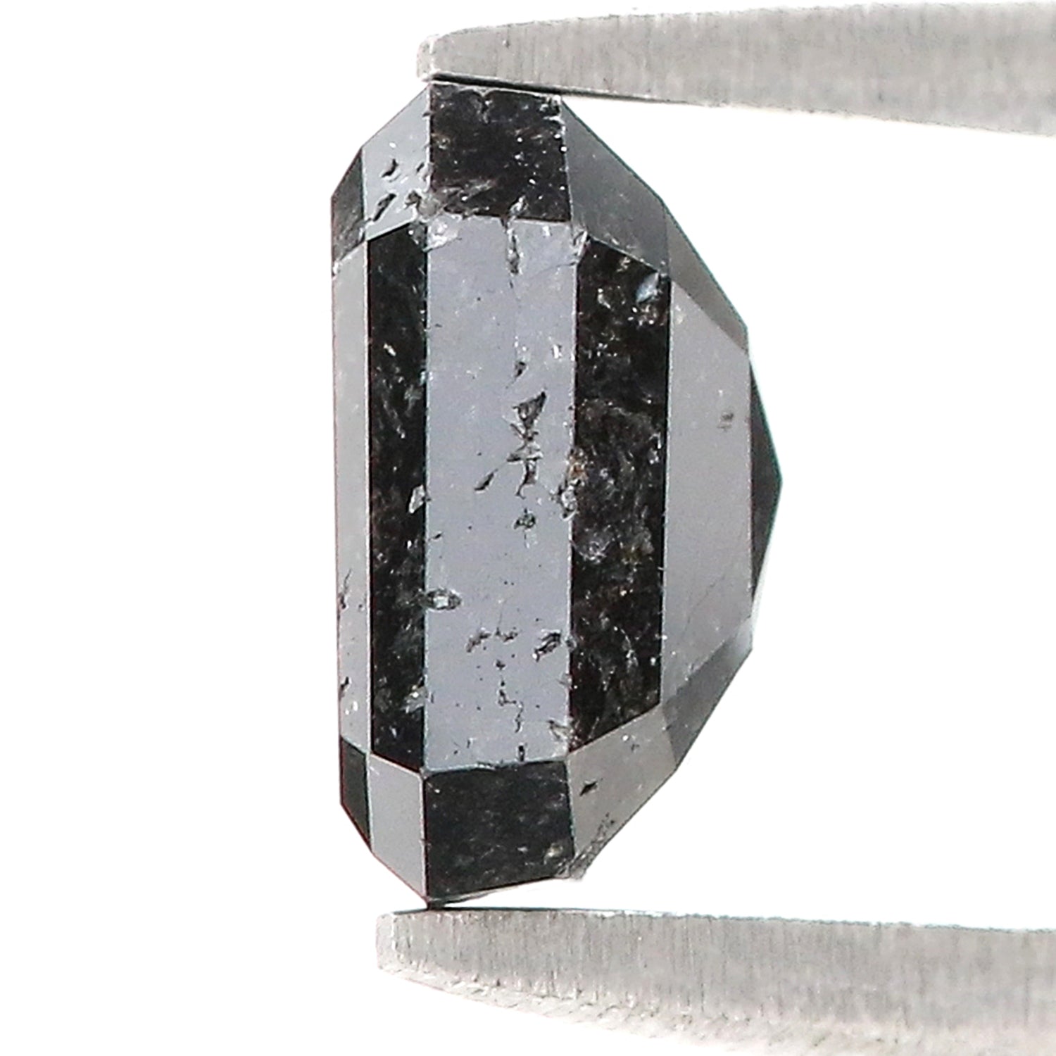 1.76 CT Natural Loose Emerald Shape Diamond Salt And Pepper Emerald Cut Diamond 7.10 MM Natural Black Grey Emerald Rose Cut Diamond LQ1325