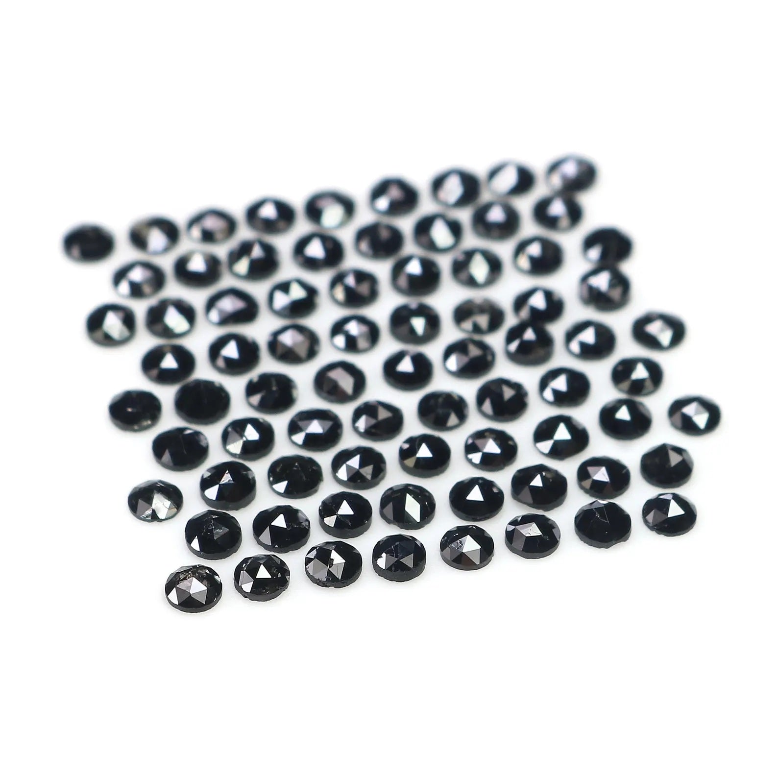 3.29 CT Natural Loose Round Shape Diamond Black Color Round Cut Diamond 2.10 MM Natural Diamond Black Color Round Rose Cut Diamond NQ1813