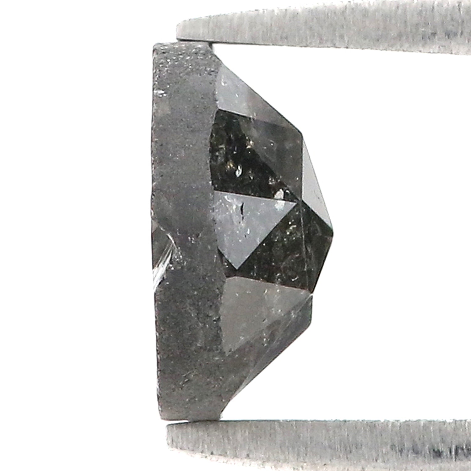 1.72 CT Natural Loose Round Rose Cut Diamond Salt And Pepper Round Diamond 7.40 MM Natural Loose Black Grey Color Rose Cut Diamond LQ1637