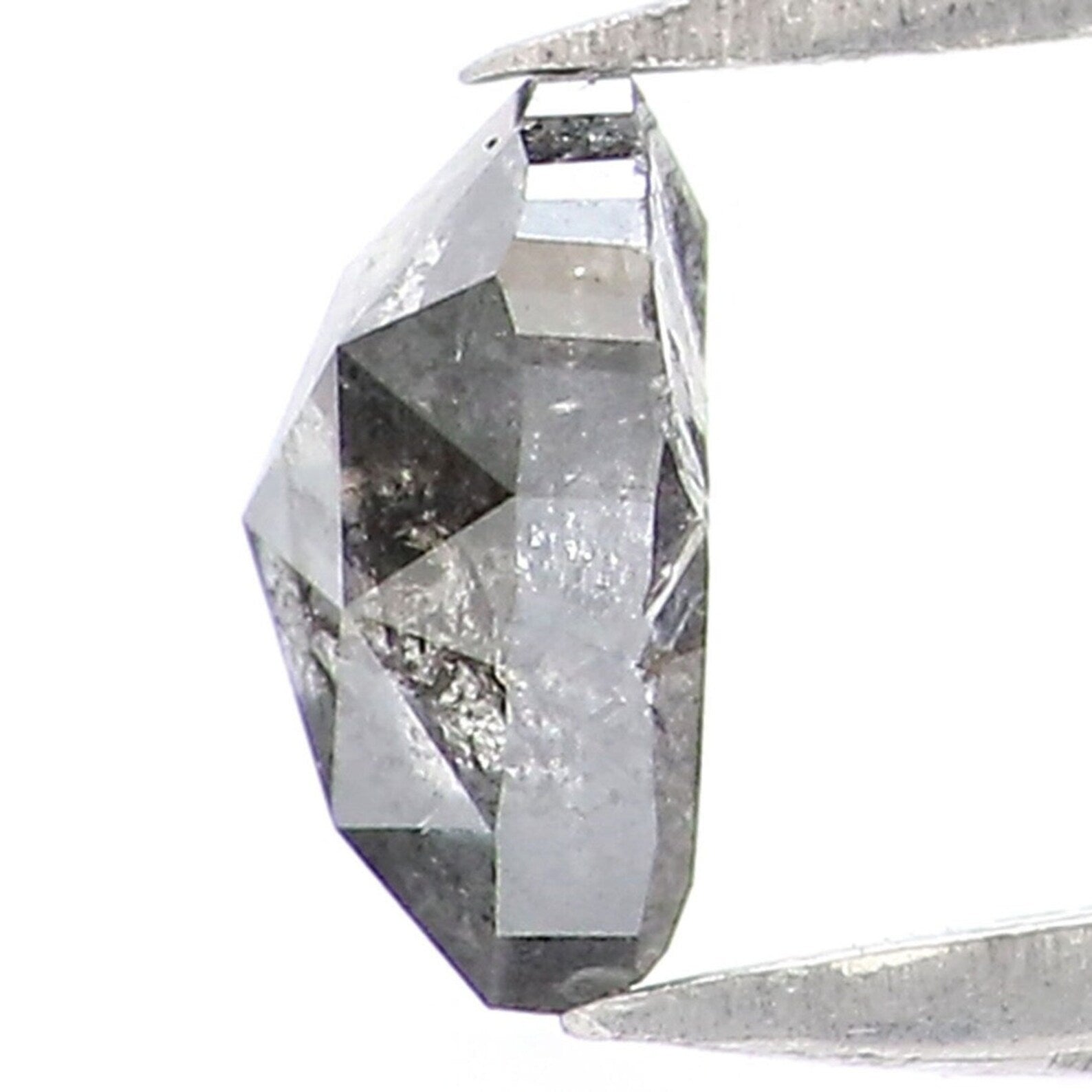 0.57 CT Natural Loose Heart Shape Diamond Salt And Pepper Heart Diamond Diamond 5.40 MM Black Grey Color Heart Shape Rose Cut Diamond NQ9458