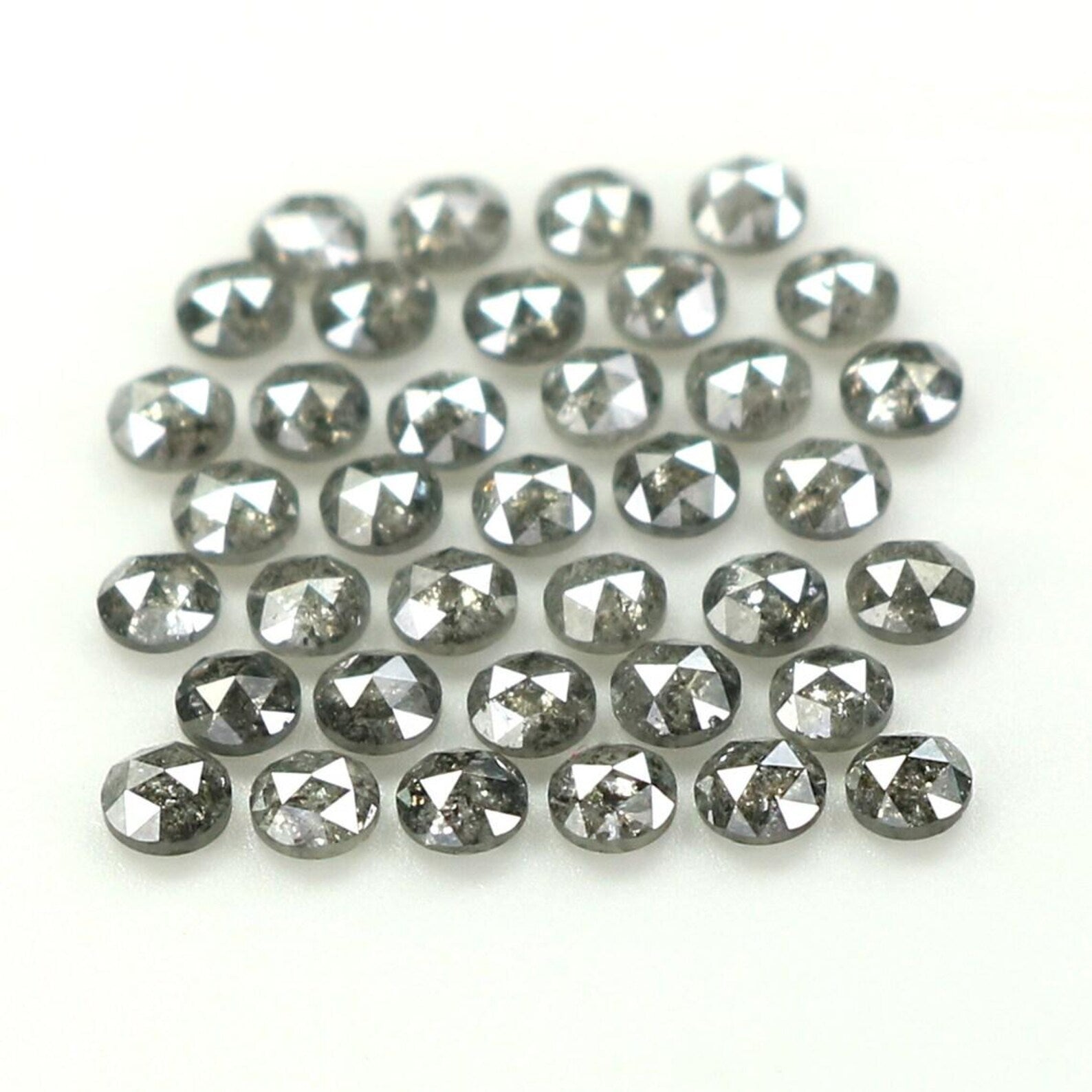 1.11 CT Natural Loose Round Shape Diamond Salt And Pepper Round Cut Diamond 1.80 MM Natural Black Grey Color Round Rose Cut Diamond NQ1607