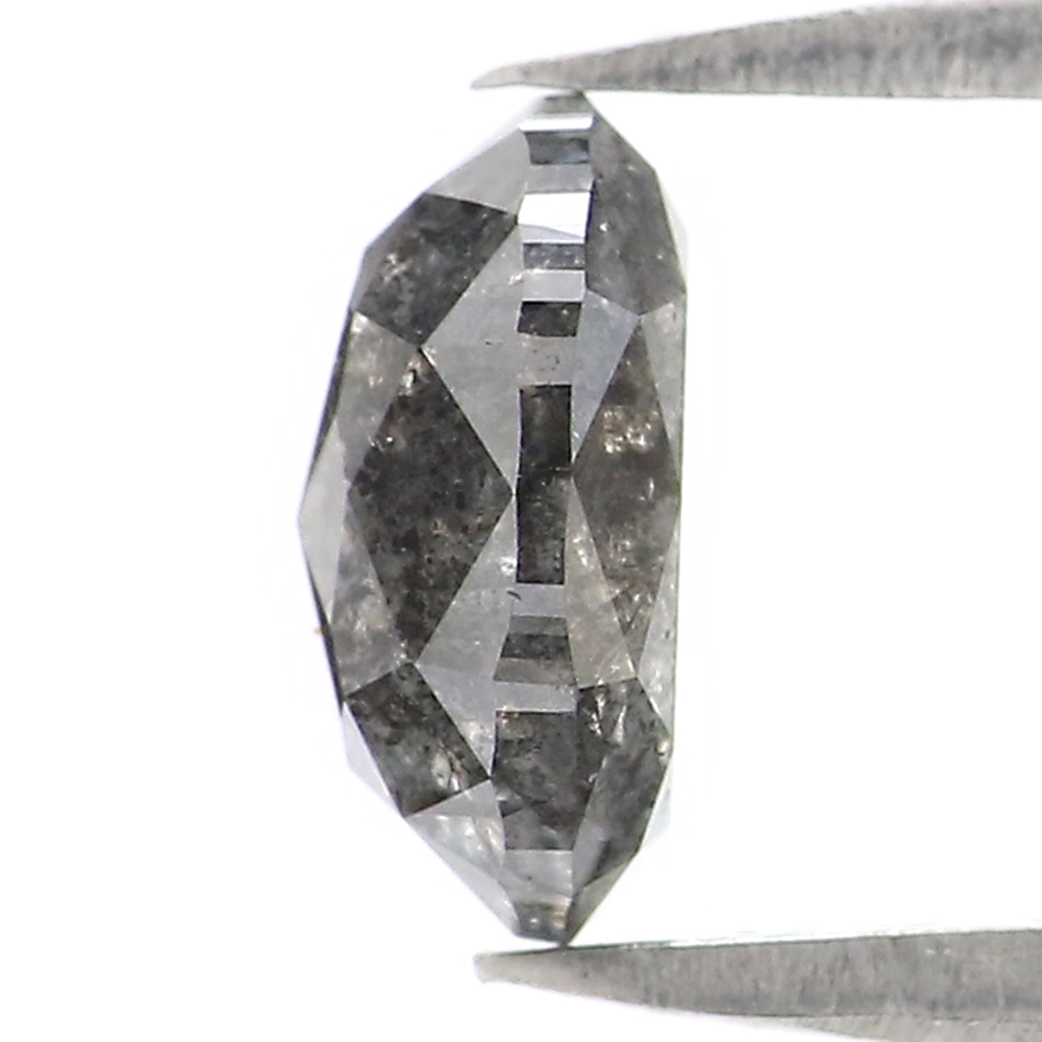 0.91 CT Natural Loose Oval Shape Diamond Salt And Pepper Oval Cut Diamond 6.75 MM Natural Black Grey Diamond Oval Rose Cut Diamond KQ2701