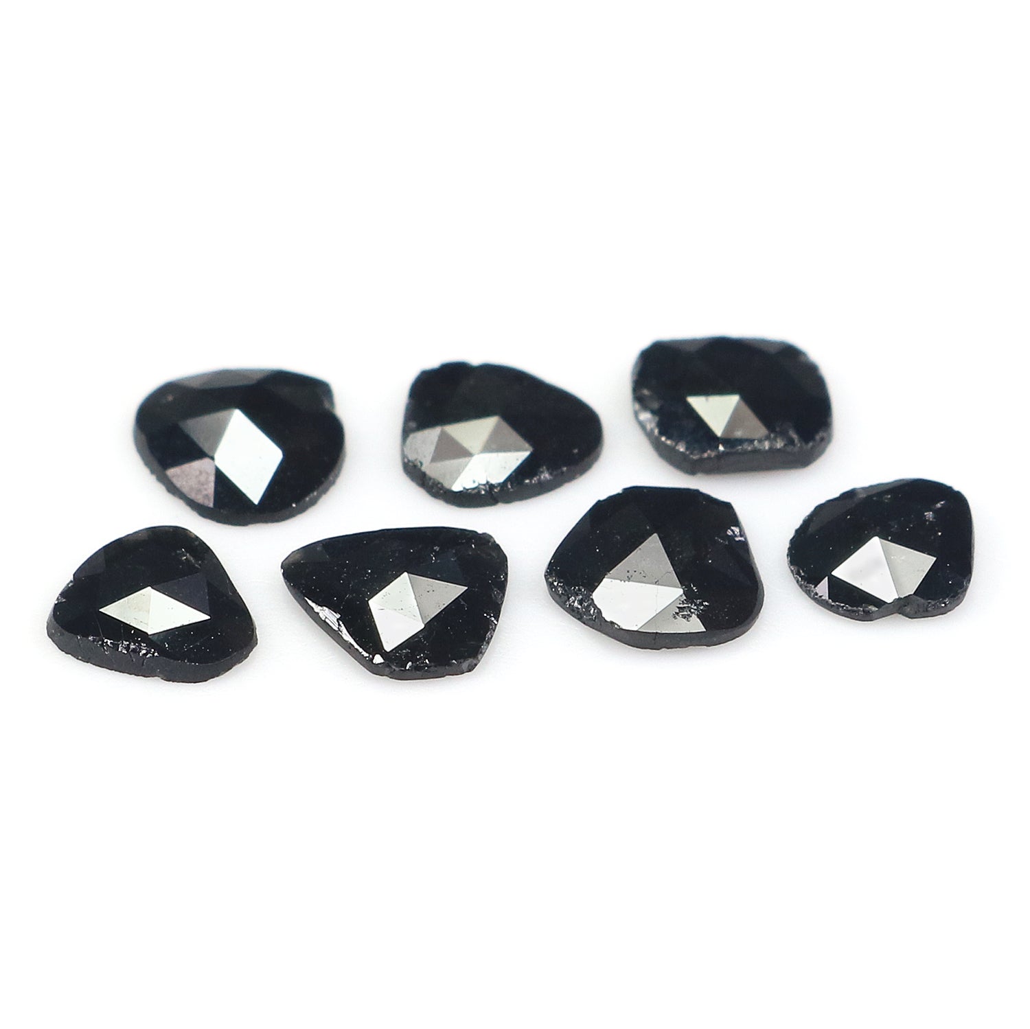 1.55 CT Natural Loose Slice Shape Diamond Black Color Slice Cut Diamond 5.10 MM Natural Loose Black Color Slice Rose Cut Diamond LQ2596