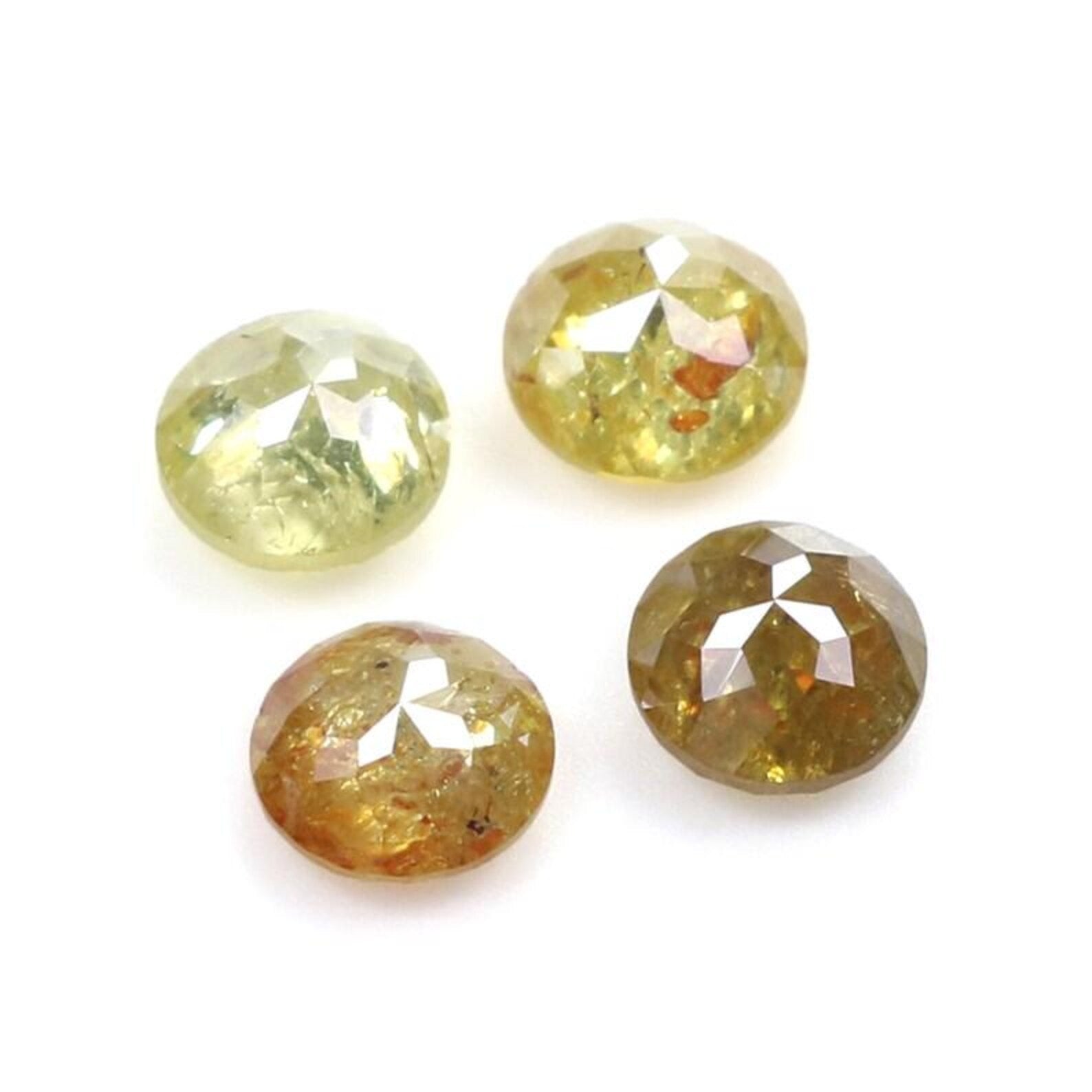 1.35 CT Natural Loose Round Shape Diamond Yellow Color Round Cut Diamond 4.10 MM Natural Diamond Brown Color Round Rose Cut Diamond NQ1923