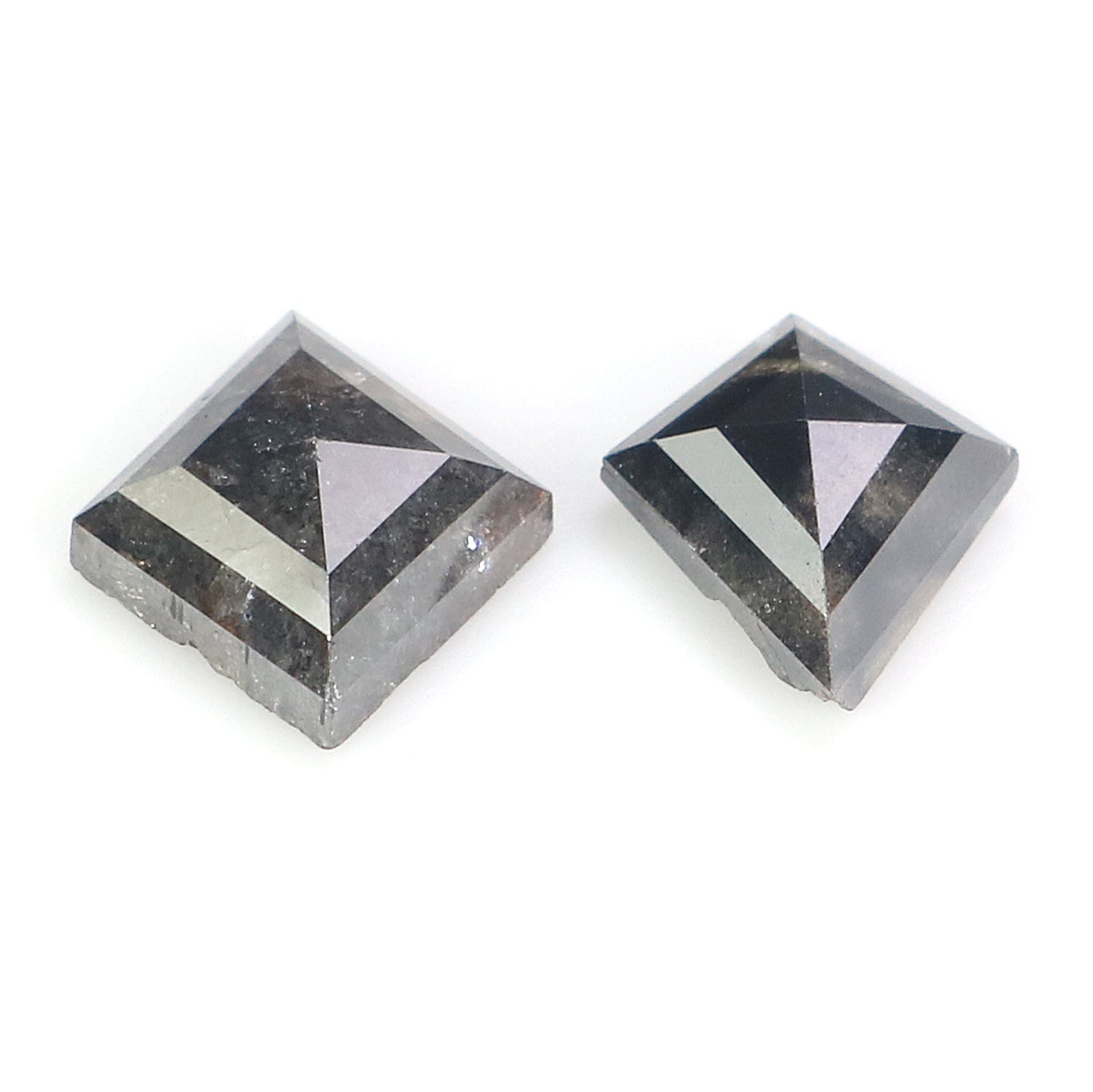 1.34 CT Natural Loose Kite Cut Pair Diamond Salt And Pepper Kite Diamond 7.60 MM Natural Loose Black Grey Color Kite Rose Cut Diamond L3447