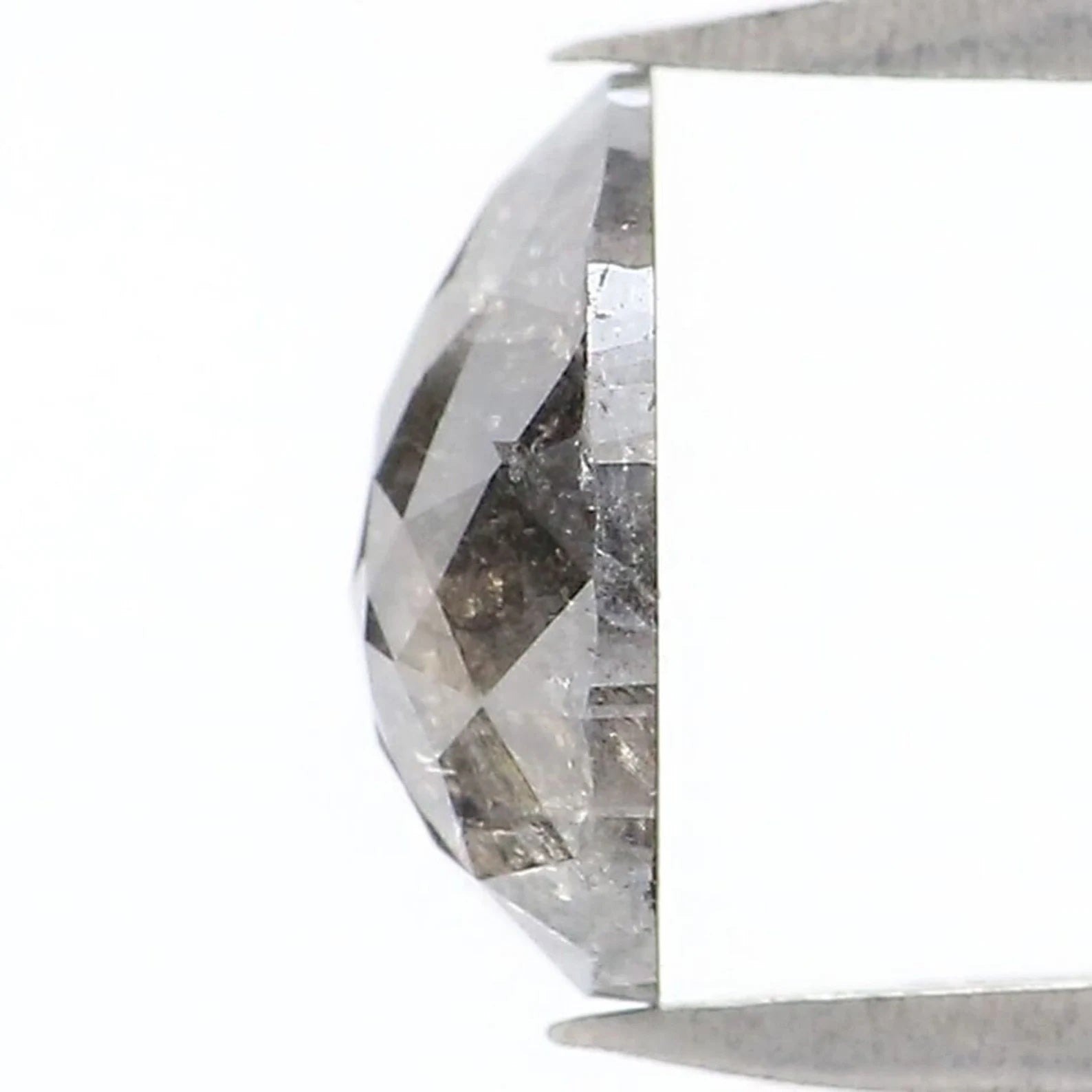 0.69 Ct Natural Loose Pear Shape Diamond Salt And Pepper Pear Diamond 6.90 MM Natural Loose Black Grey Color Pear Rose Cut Diamond NQ9234