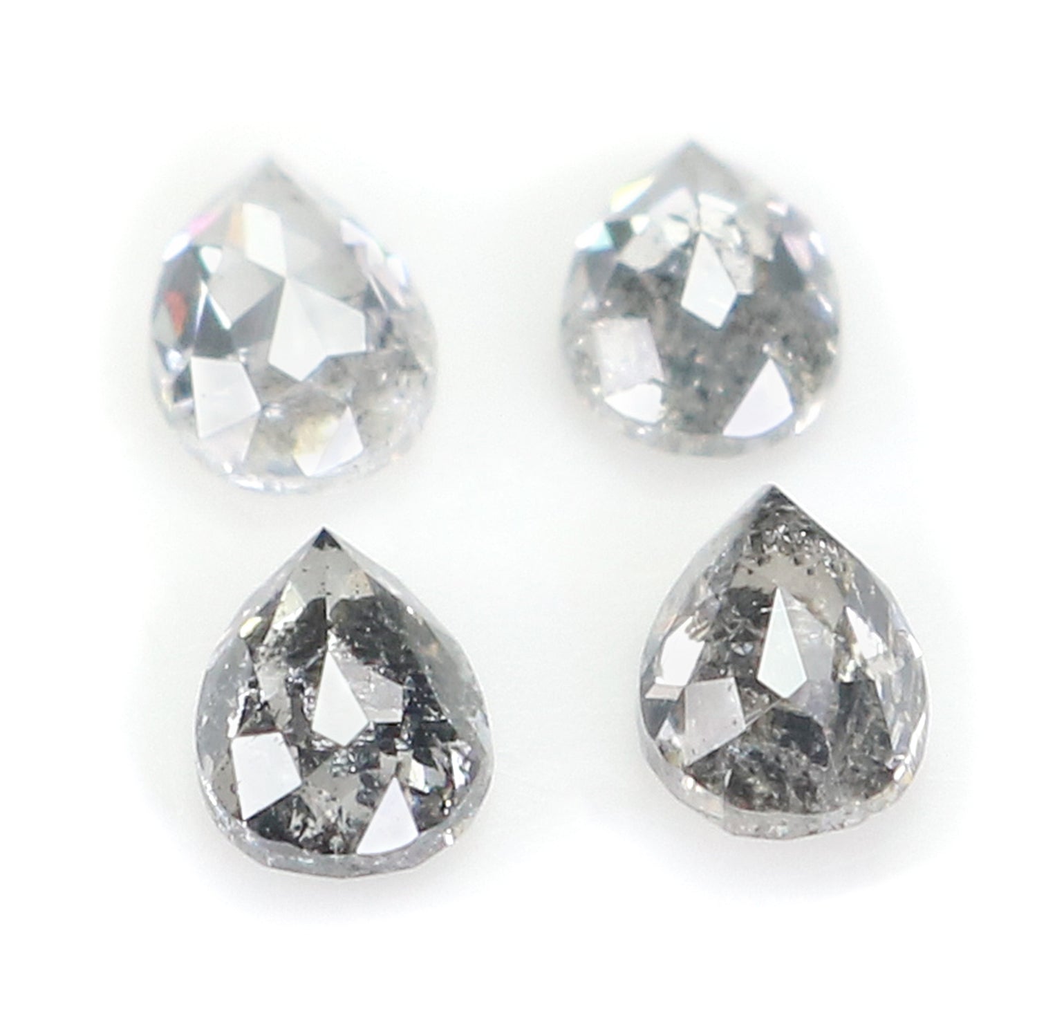 0.62 CT Natural Loose Pear Shape Diamond Salt And Pepper Pear Cut Diamond 4.05 MM Natural Loose Diamond Pear Shape Rose Cut Diamond N1570