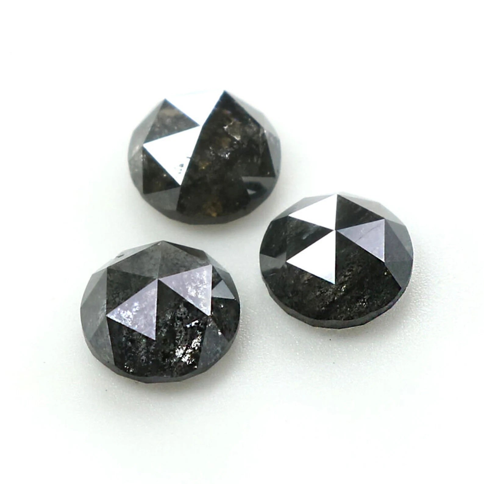 1.21 CT Natural Loose Round Shape Diamond Salt And Pepper Diamond 4.30 MM Natural Diamond Black Grey Color Round Rose Cut Diamond NQ7319