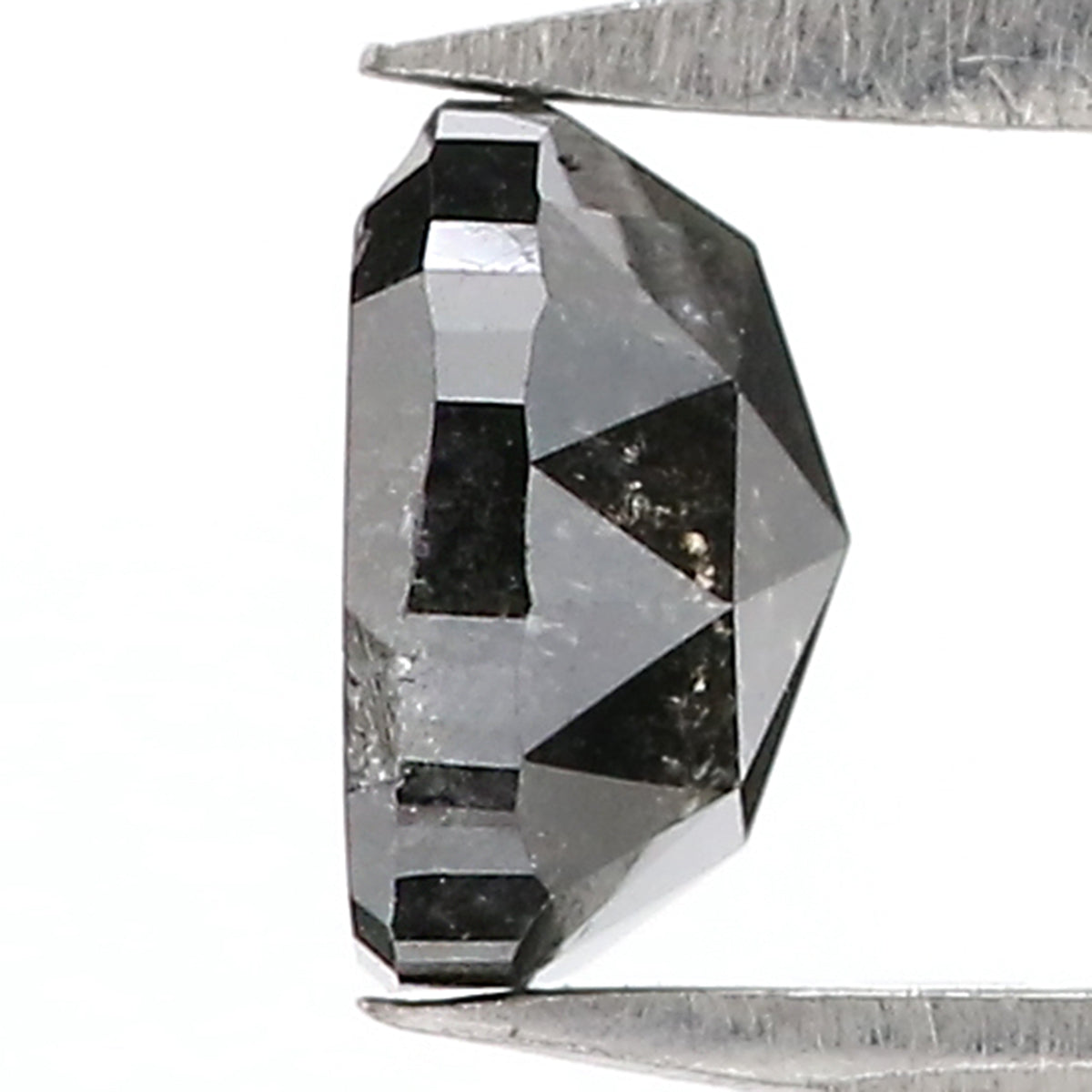 0.92 Natural Loose Oval Shape Diamond Salt And Pepper Oval Diamond 5.95 MM Natural Diamond Black Grey Color Oval Rose Cut Diamond QL3080