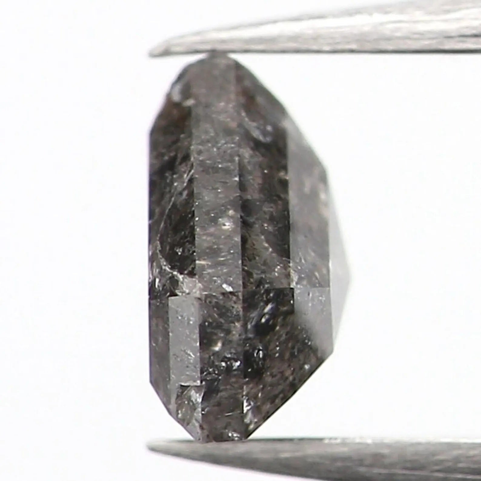 0.37 CT Natural Loose Shield Shape Diamond Salt And Pepper Shield Diamond 4.20 MM Natural Black Gray Color Shield Rose Cut Diamond NQ1184