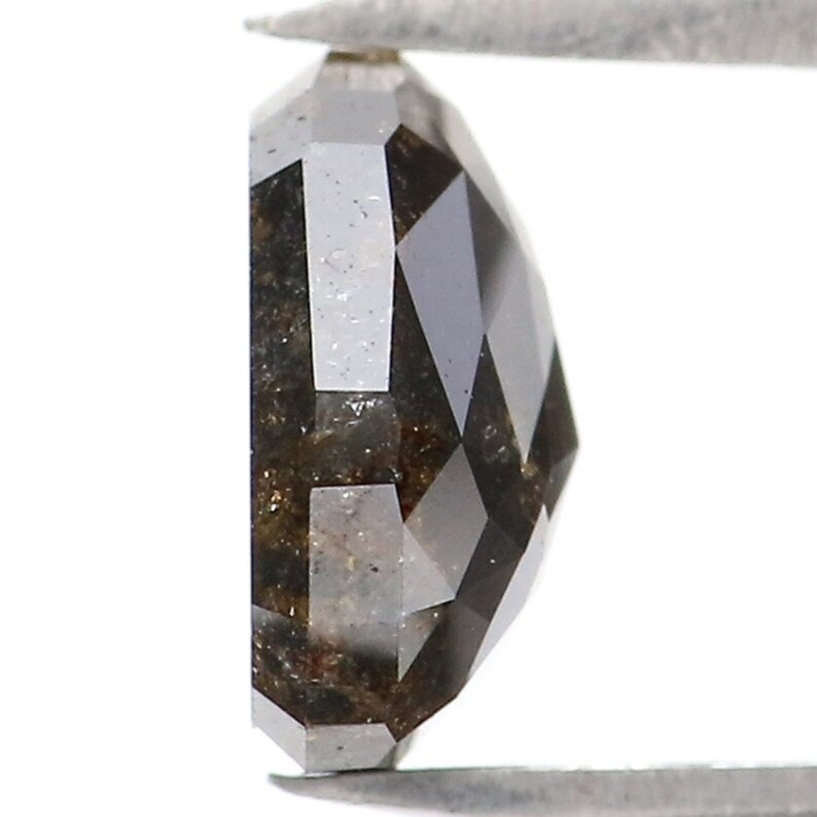 1.53 CT Natural Loose Triangle Shape Diamond Salt And Pepper Triangle Diamond 7.30 MM Black Brown Color Triangle Rose Cut Diamond NQ9453