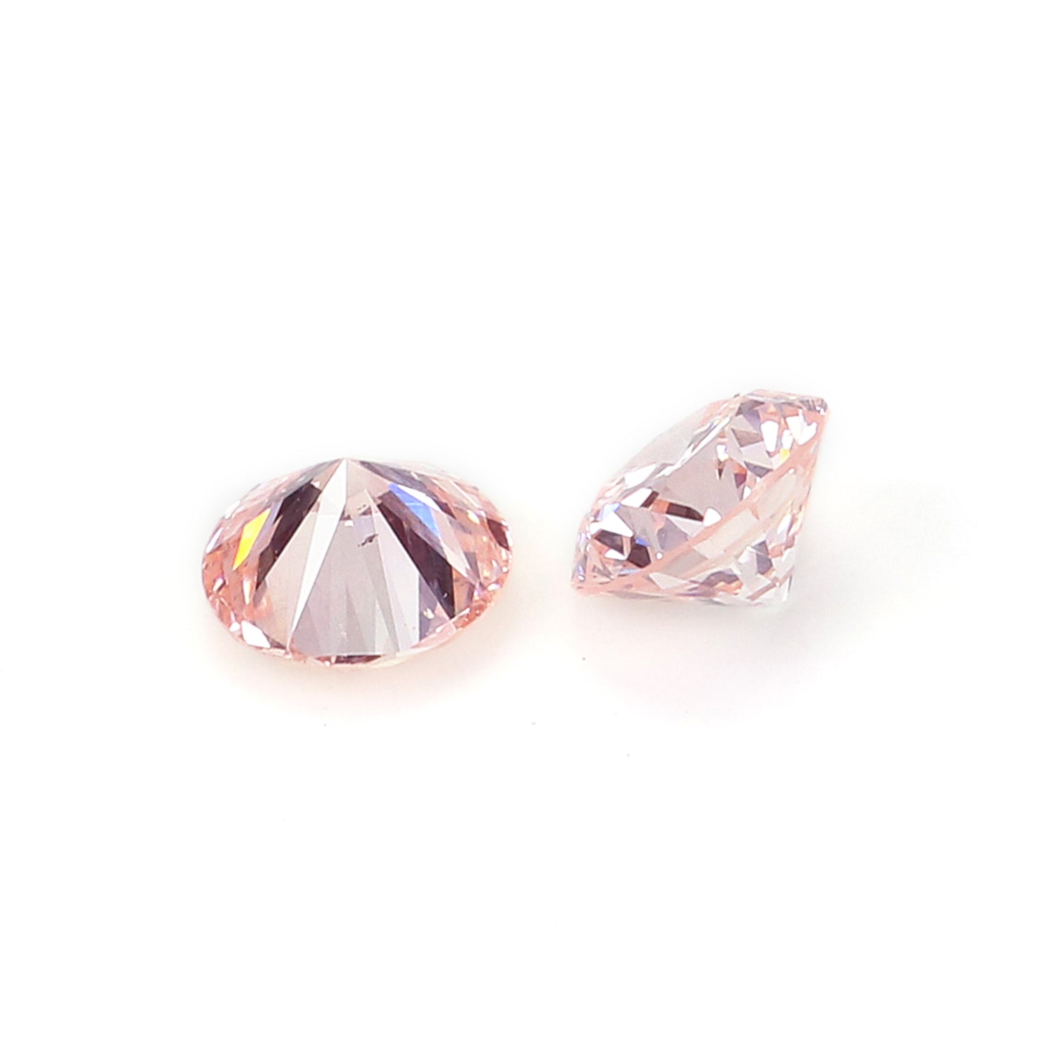 0.56 CT Lab Grown Round Brilliant Cut CVD Diamond VS1 Clarity Pink Color Round Cut Pair Diamond 4.20 MM Pink Color Round Shape Diamond KDL3548
