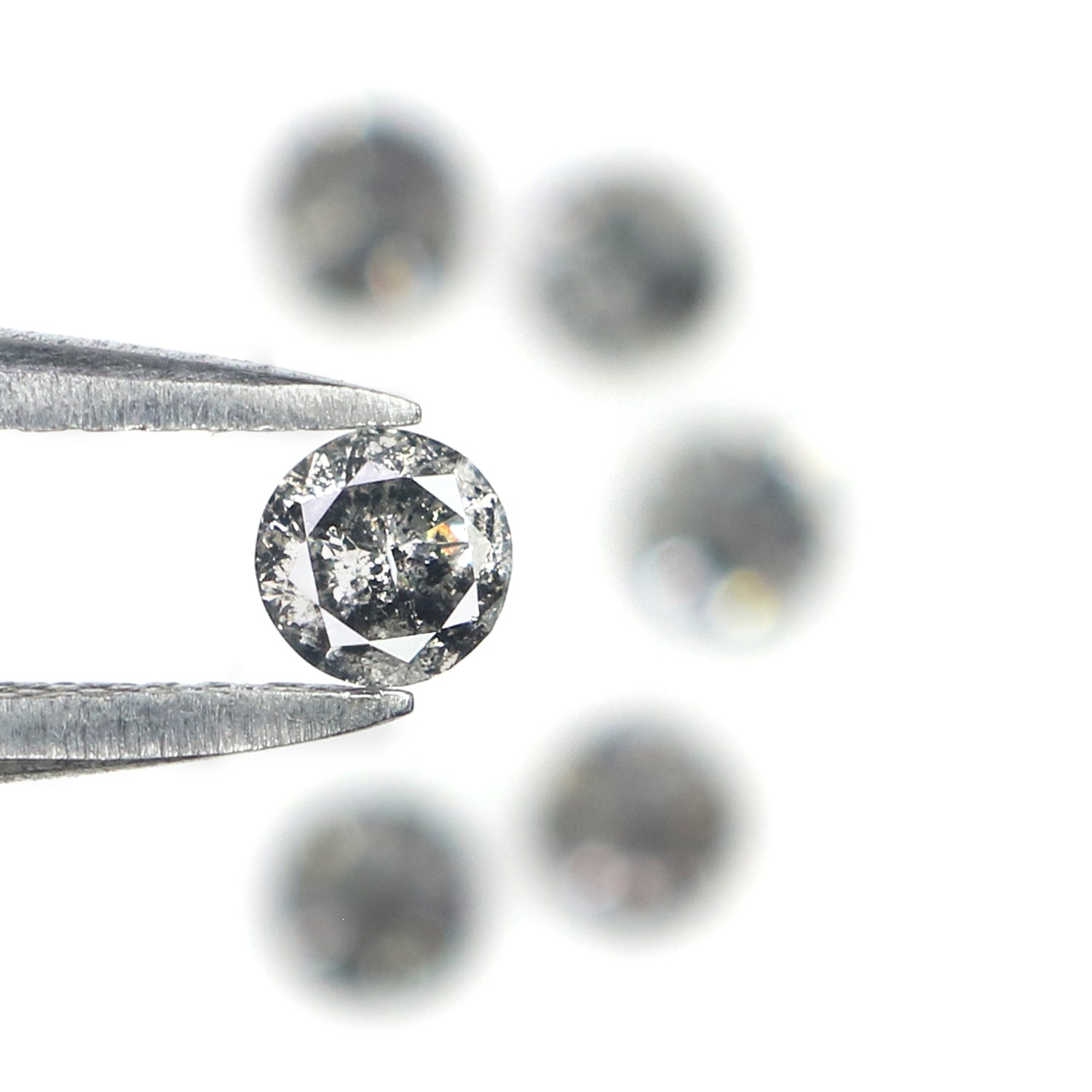 0.81 CT Natural Loose Round Shape Diamond Salt And Pepper Round Cut Diamond 3.20 MM Natural Loose Diamond Round Brilliant Cut Diamond QL1386