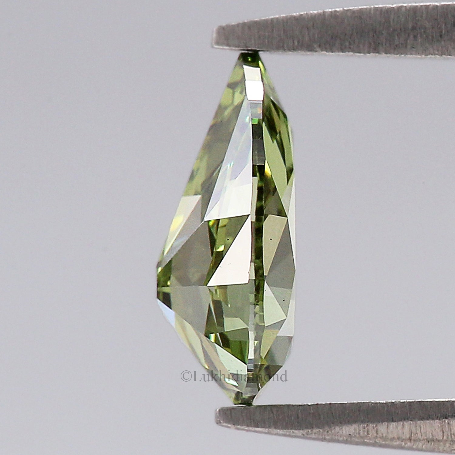 1.02 CT IGI Certified Pear Old European Cut Diamond Fancy Vivid Green Color VS1 Clarity Lab Grown Diamond Lab Created Lab Diamond L3577