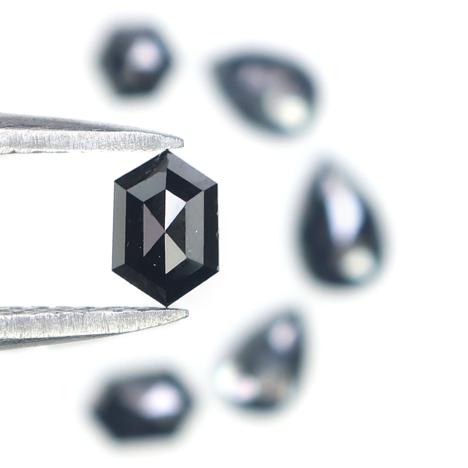 0.98 CT Natural Loose Mix Shape Diamond Black Color Mix Shape Diamond 5.05 MM Natural Loose Black Color Mix Shape Rose Cut Diamond L2701