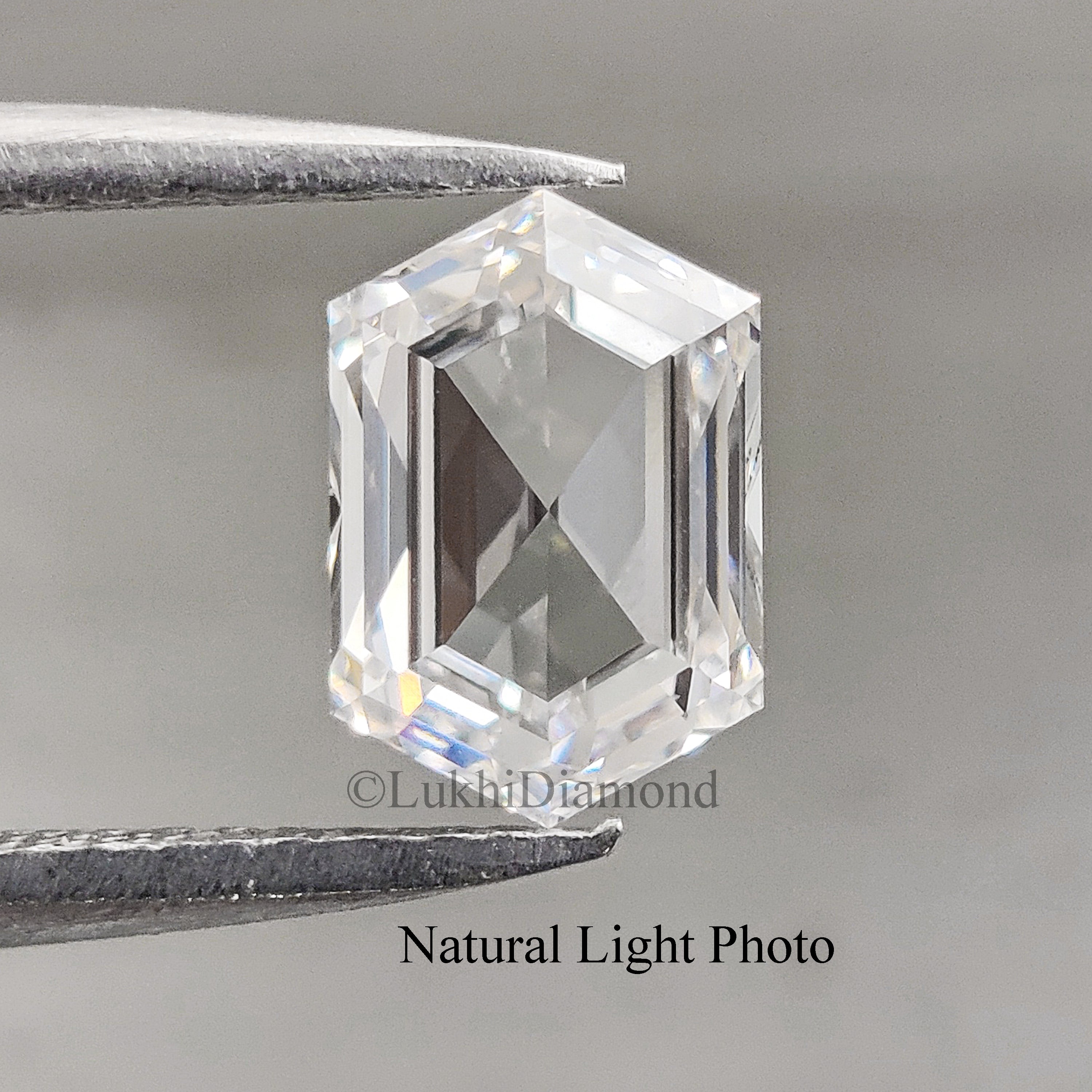 1.49 CT IGI Certified Hexagonal Modified Step Cut Diamond White - F Color VS1 Clarity Lab Grown Diamond Lab Created Hexagon CVD Diamond Q176