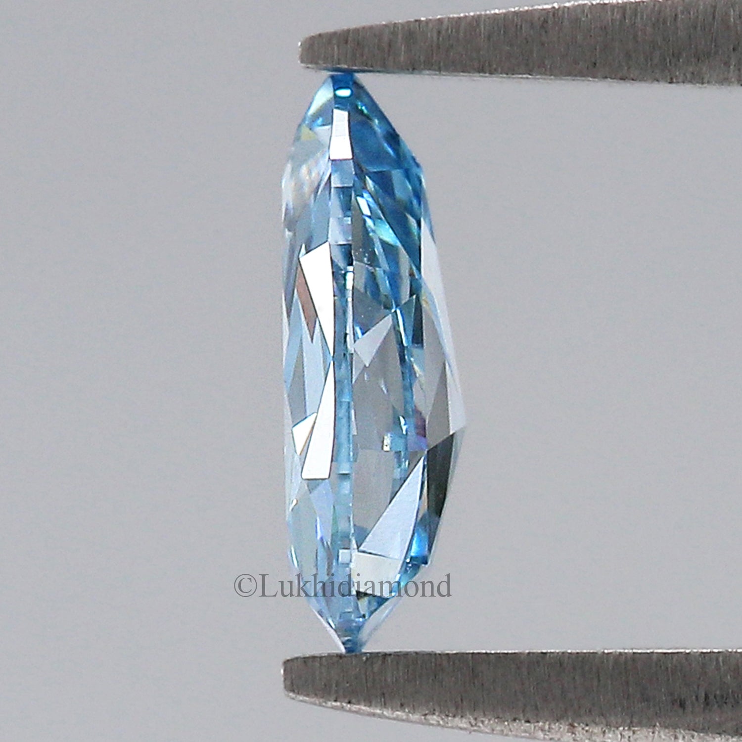 0.70 CT IGI Certified Pear Rose Cut Diamond Fancy Vivid Blue Color VS1 Clarity Diamond Lab Grown Diamond Lab Created Pear Diamond L3309
