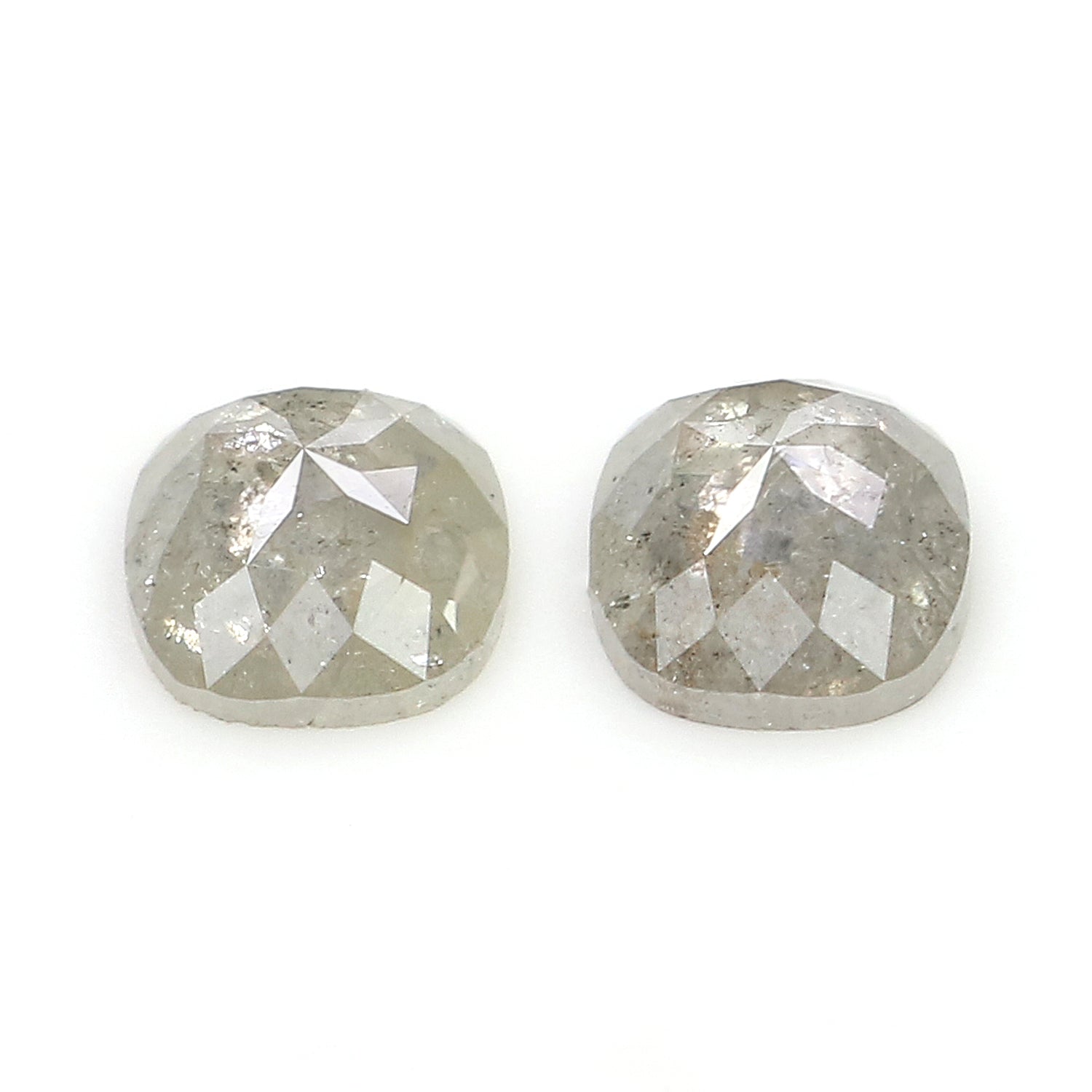 1.26 CT Natural Loose Cushion Cut Pair Diamond Grey Color Cushion Shape Diamond 5.70 MM Natural Grey Diamond Cushion Rose Cut Diamond LQ2999