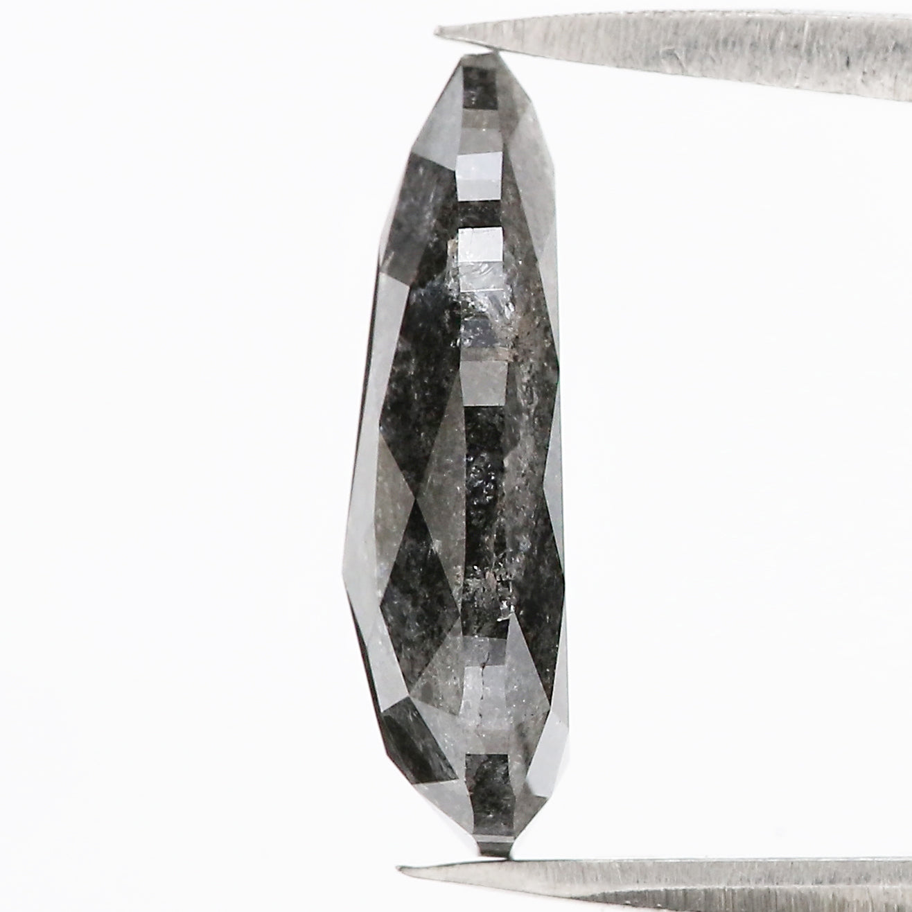 3.11 CT Natural Loose Pear Shape Diamond Salt And Pepper Pear Rose Cut Diamond 13.70 MM Black Grey Color Pear Rose Cut Diamond LQ3045