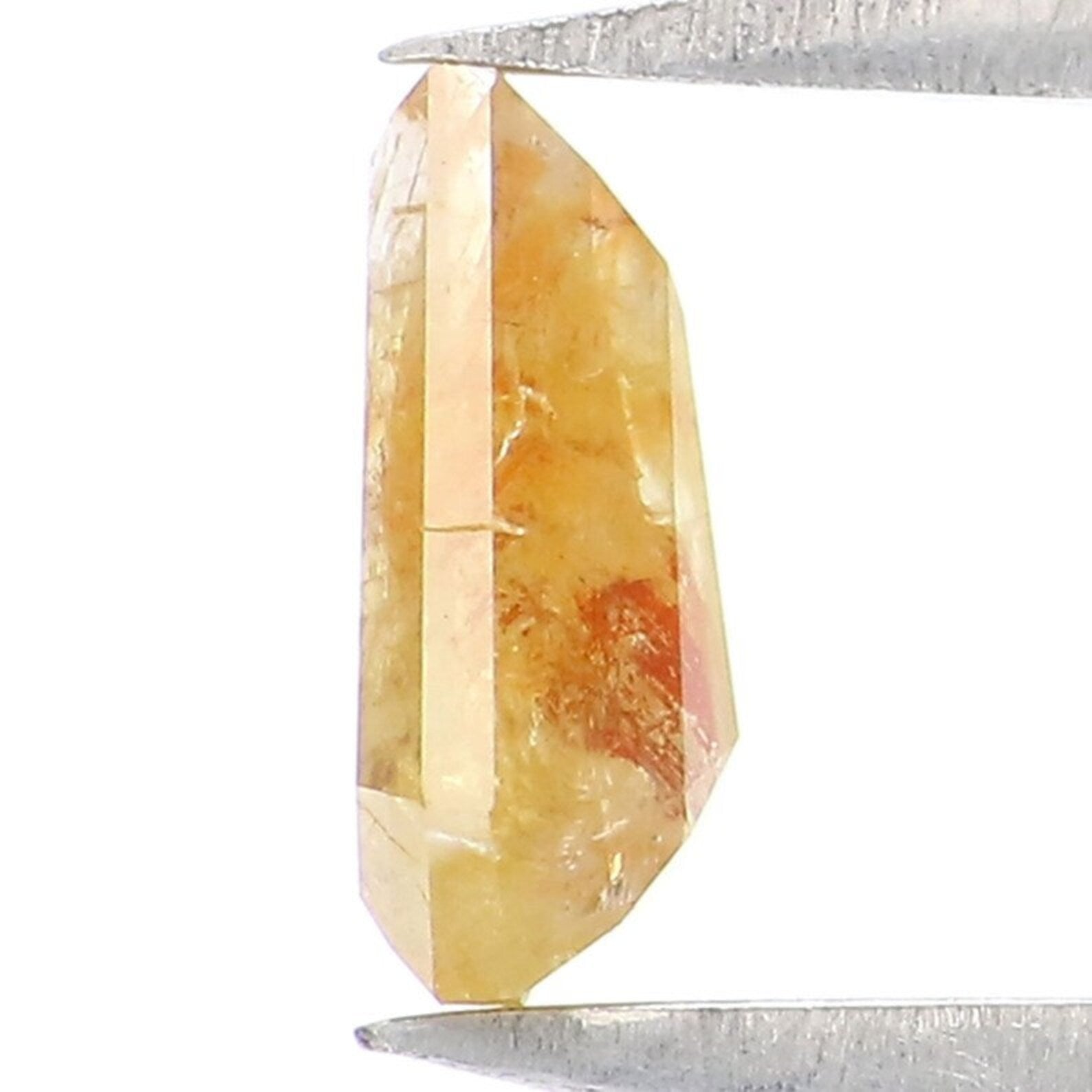 0.66 CT Natural Loose Coffin Diamond Yellow Color Coffin Cut Diamond 6.55 MM Natural Diamond Yellow Color Coffin Rose Cut Diamond QN1988