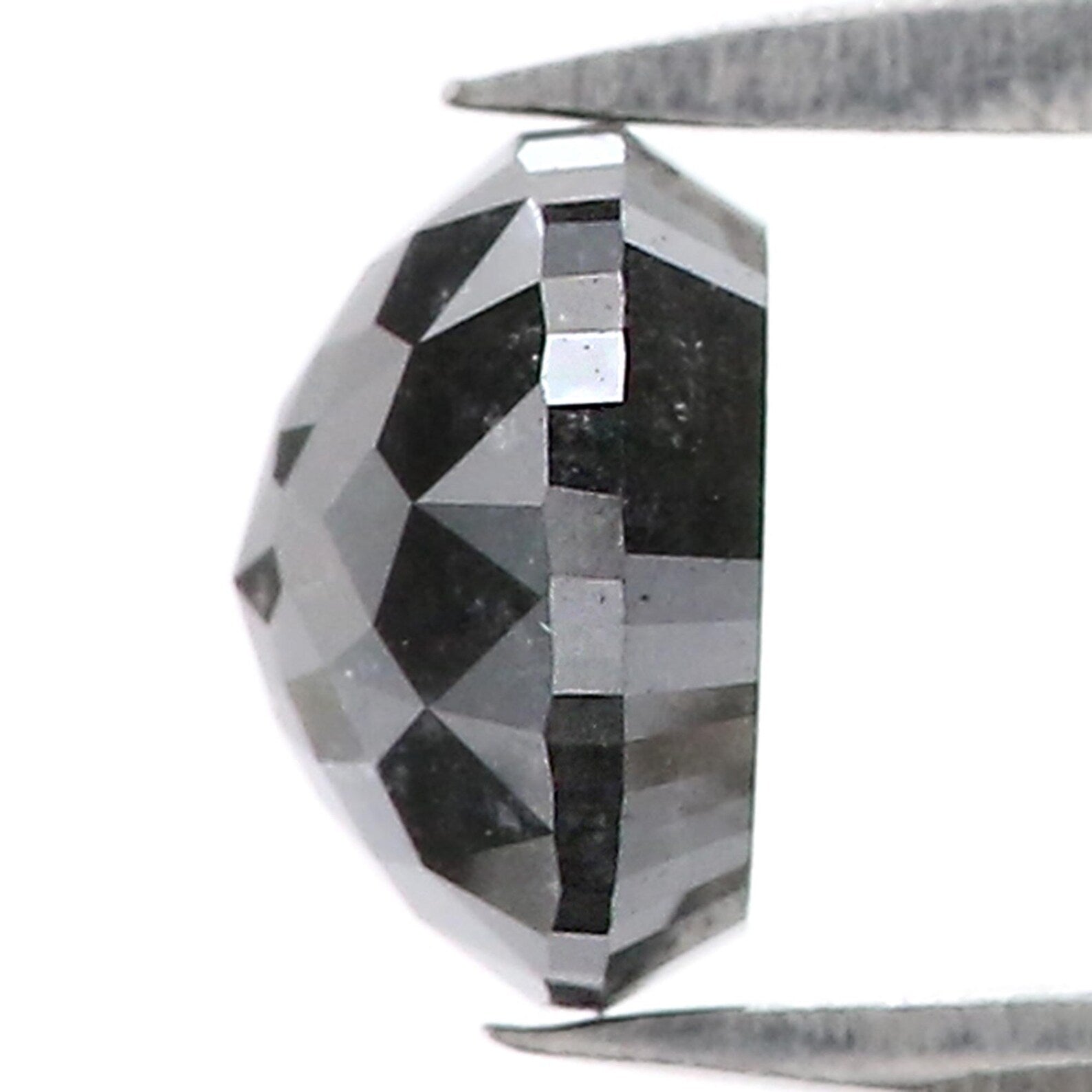 1.34 CT Natural Loose Round Shape Diamond Salt And Pepper Round Cut Diamond 6.50 MM Natural Black Grey Color Round Rose Cut Diamond NQ8073