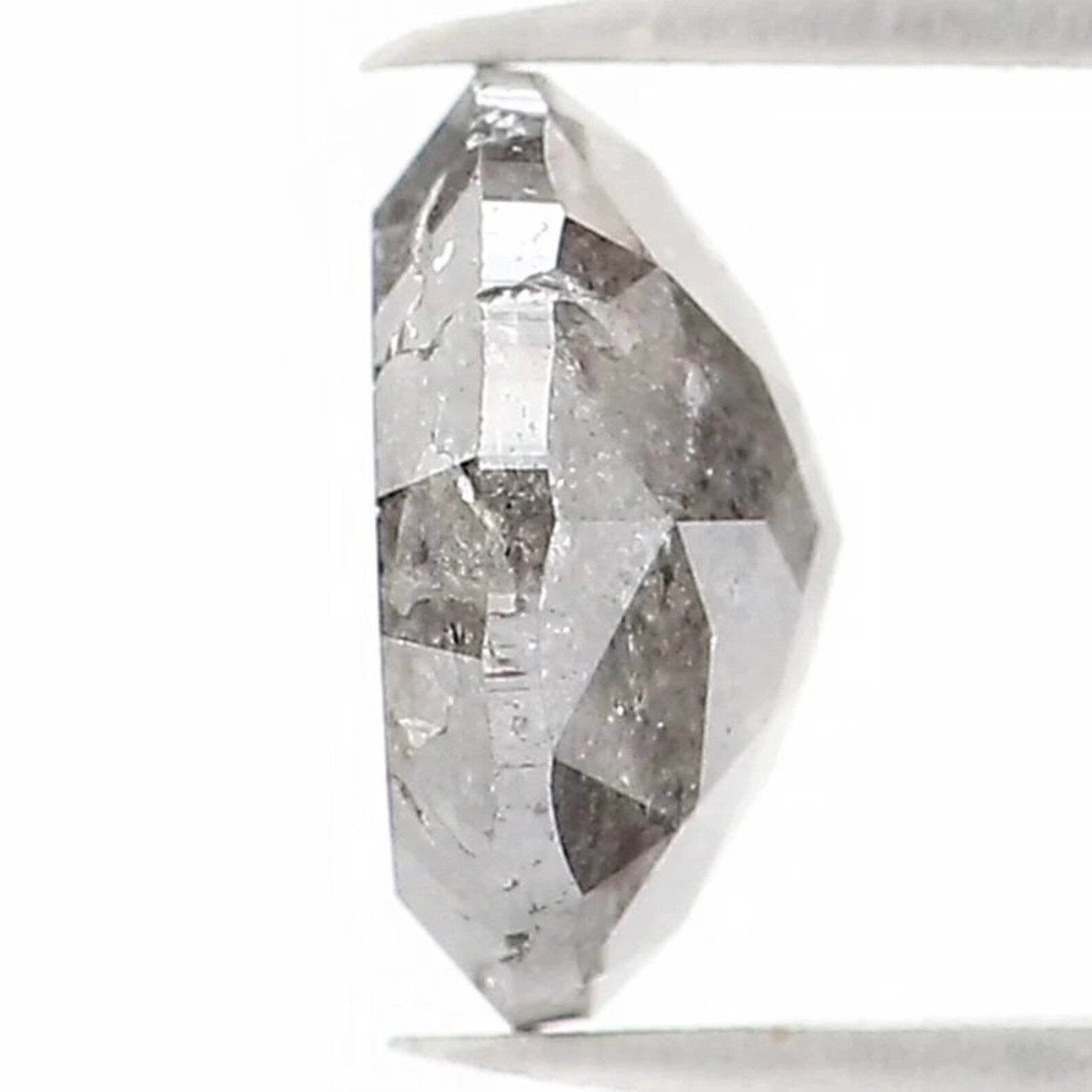0.91 CT Natural Loose Round Cut Diamond Salt And Pepper Diamond 6.10 MM Natural Loose Diamond Black Grey Color Round Rose Cut Diamond NQ1552