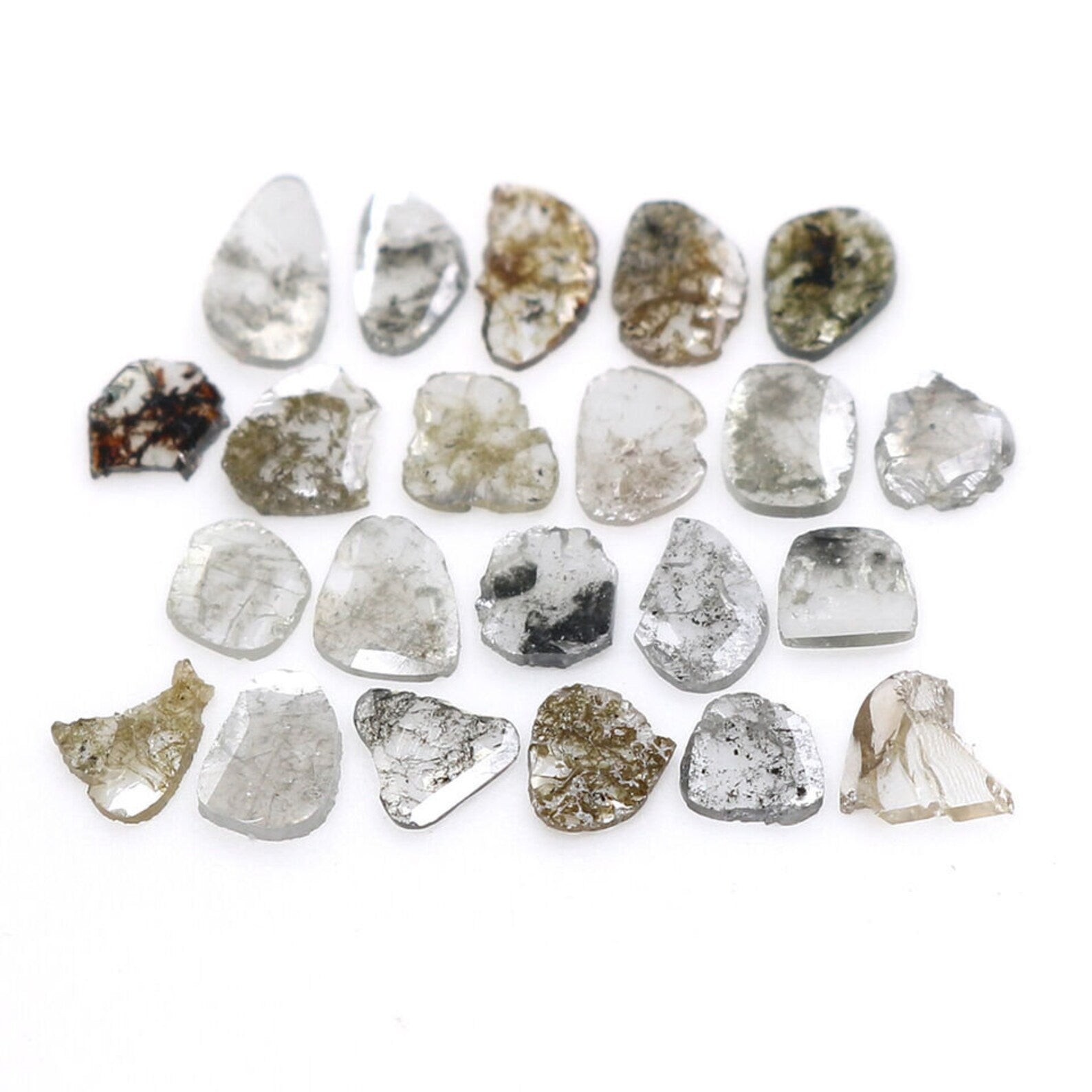 2.02 CT Natural Loose Slice Cut Diamond Salt And Pepper Slice Diamond 4.15 MM Natural Black Grey Color Diamond Slice Rose Cut Diamond NQ1739