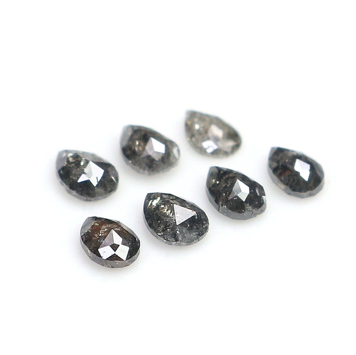 0.54 CT Natural Loose Pear Shape Diamond Salt And Pepper Pear Diamond 3.30 MM Natural Loose Black Grey Color Pear Rose Cut Diamond LQ2799