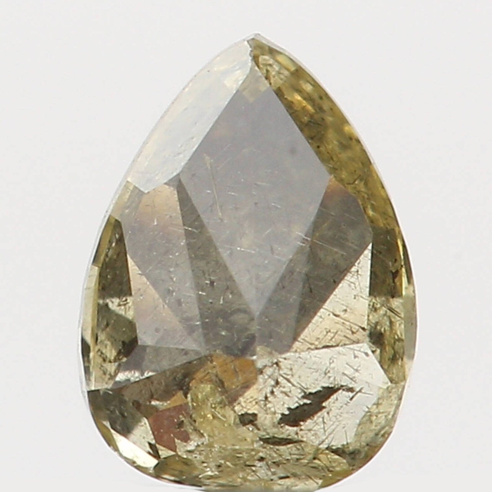 0.20 Ct Natural Loose Diamond Pear Green Color I1 Clarity 4.20 MM N7416